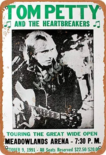 Henson Tom Petty and The Heartbreakers Vintage Blechschild Logo 30,5 x 20,3 cm Werbung Blickfang Wanddekoration 21