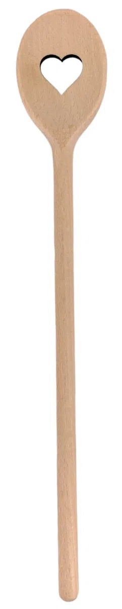 Balna Kochlöffel Herz Motiv Holzkochlöffel 1 Stück, Löffel aus Holz 30 cm gelaserte Herzform, Rührlöffel als Geschenk für Geburtstag oder Hochzeit