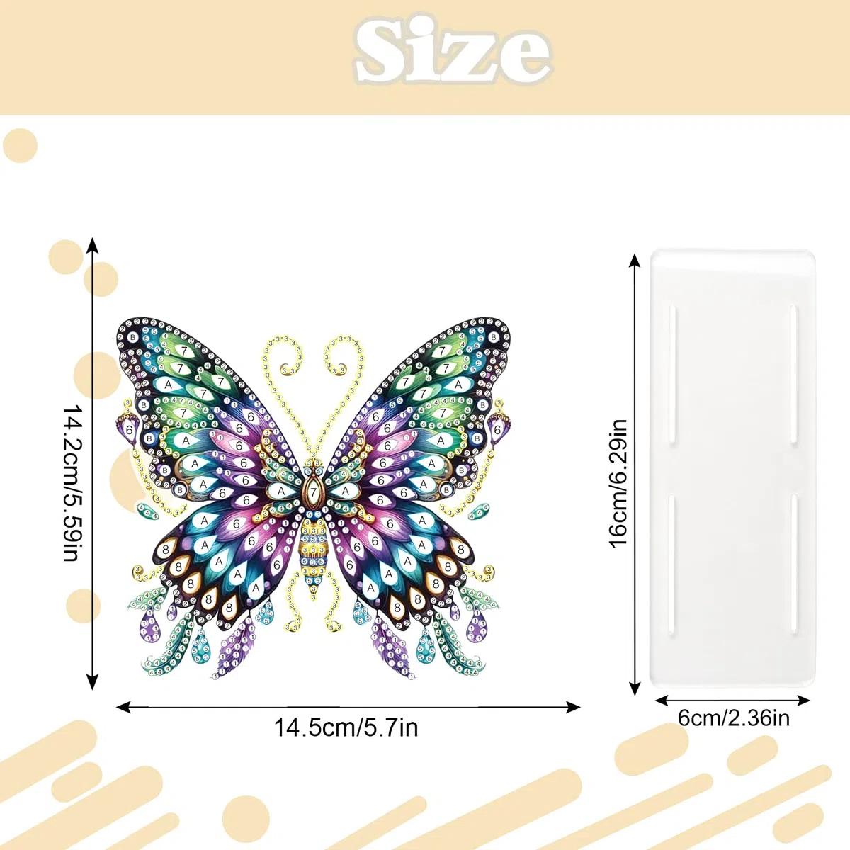 DCIDBEI Diamond Painting Serviettenhalter 15cm x15cm Diamant Painting Serviettenspender für Tisch Küchenzubehör Diamant Malerei Servietten Halterung zum Dekorieren Schmetterling Serviettenständer