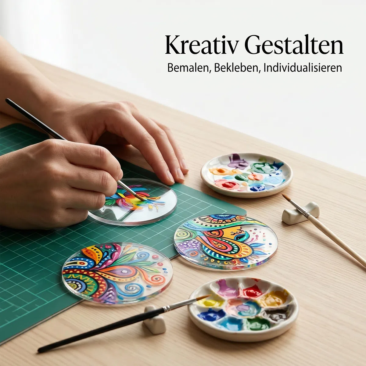 100 Stück 5 cm Acrylscheiben Rund, 1 mm Dick Transparent Acrylplatte Rund, Acryl Kreis Kunststoffplatte für Bastelarbeiten, Malerei, Acrylrohlinge, Schlüsselanhänger