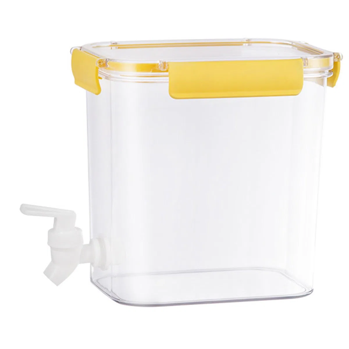 3.5 L Wasserspender mit Zapfhahn, Kühlschrank Getränkespender mit Deckel, BPA-Frei Wasserbehälter für Saft, Limonade, Eistee, Milch, Cocktails und Partygetränke, Limonadenspender (Gelb)