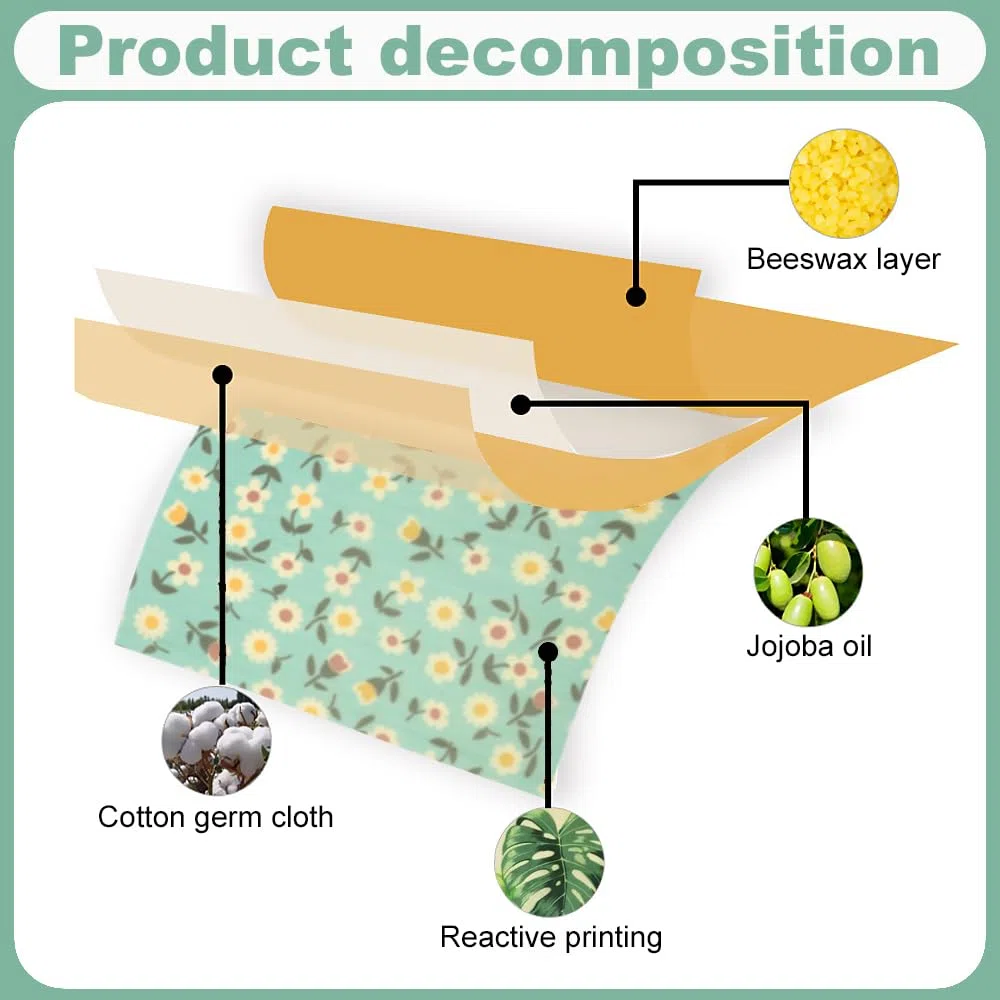 1 Rolle Bienenwachstücher, Wachspapier für Lebensmittel, Wiederverwendbare Bienenwachstücher zum Einwickeln, für Lebensmittel, Käse Brot - 100 * 33cm