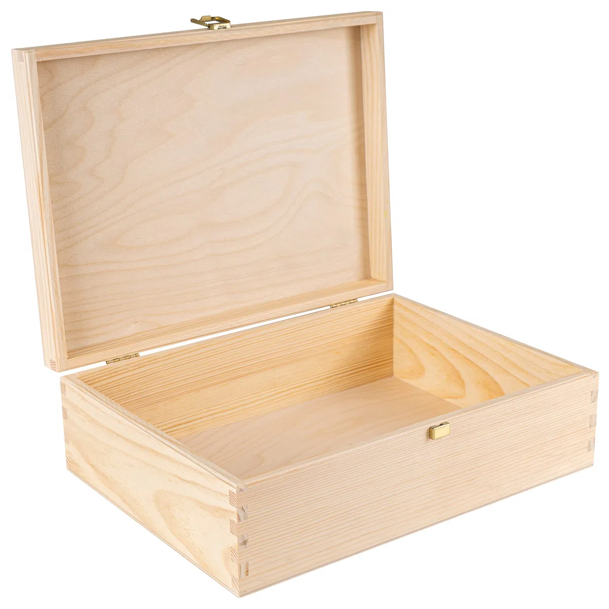 Creative Deco A4 Holzkiste mit Deckel | 33,8 x 24,8 x 10 cm (+/- 1 cm) | Unlackierte Aufbewahrungs-Box | Große Schatulle | Große Holzbox Ideal zur Lagerung der Wertsachen, Spielzeugen und Werkzeugen