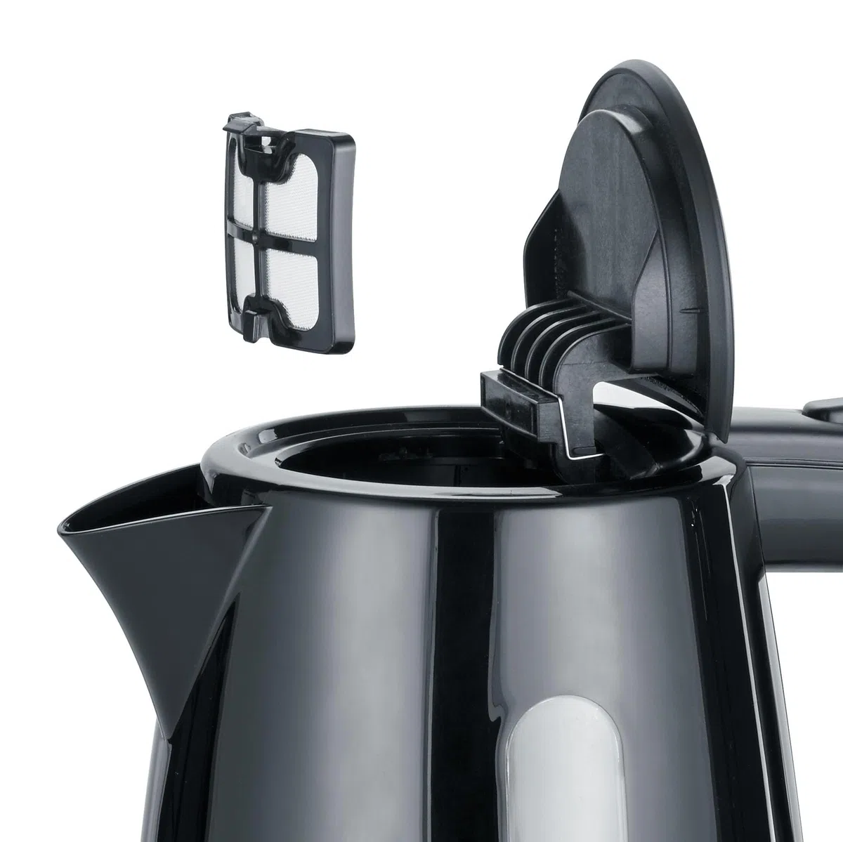 SEVERIN Wasserkocher, kabellos, abwaschbarer Kalkfilter, 2.200 W, ca. 1,0 L, Kunststoff, schwarz, WK 3410