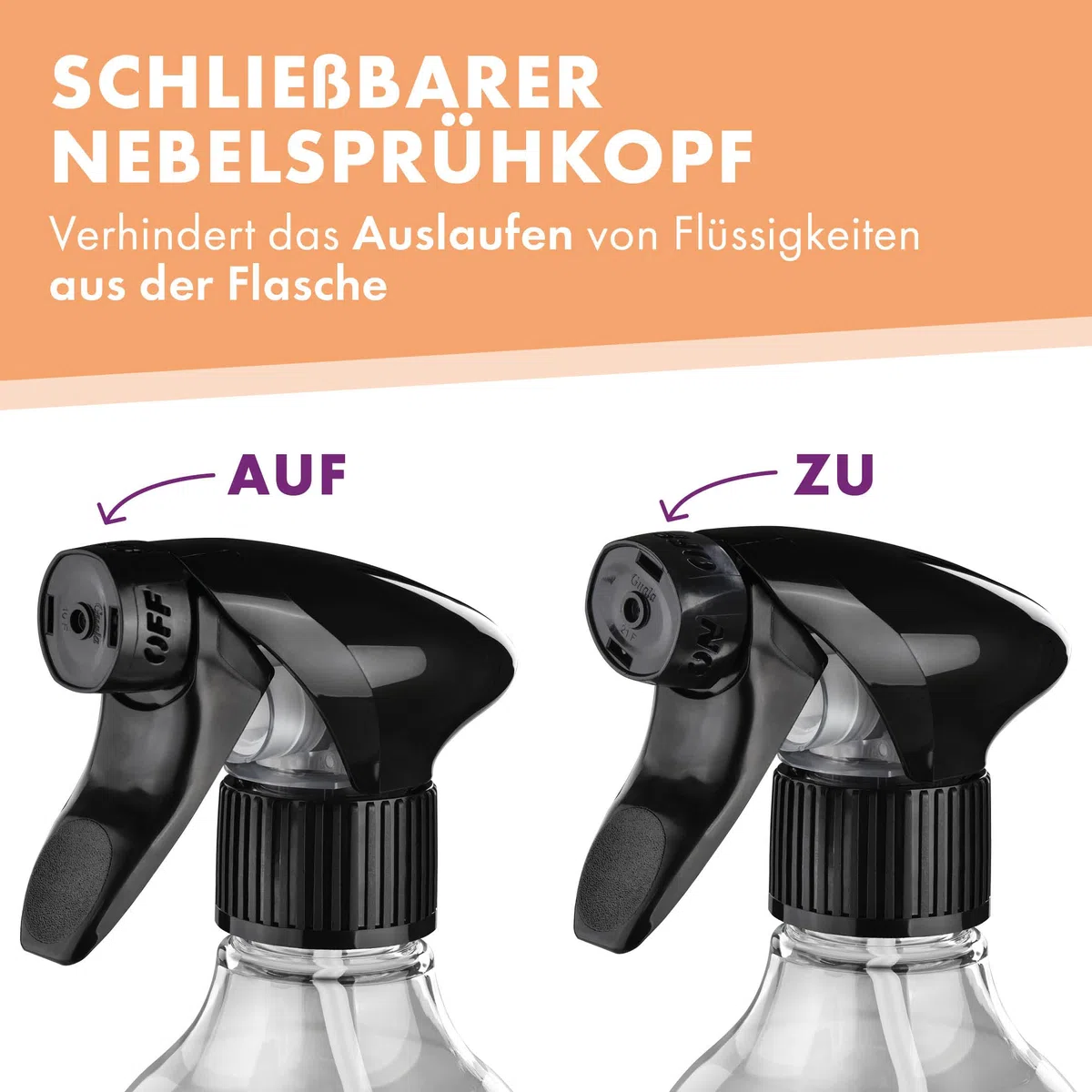 3x Sprühflasche 750ml mit Etiketten - Gleichmäßiges & feines Sprühbild, dichte & auslaufsichere Polyethylen-Sprühflasche für Pflanzen, Autopflege & mehr - 3x Set