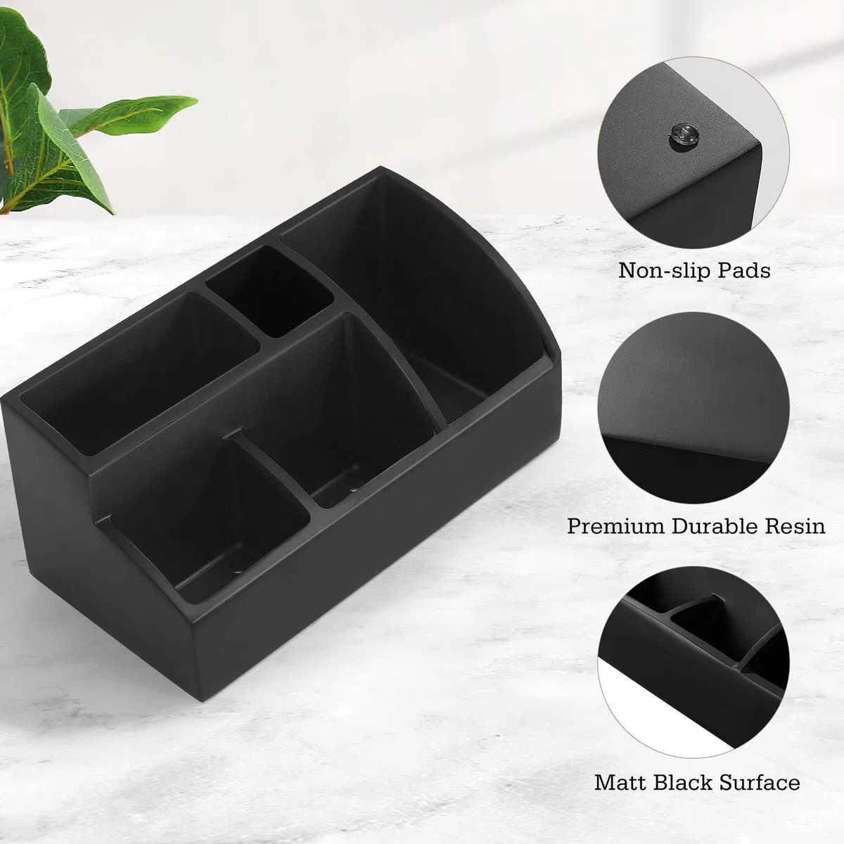 Luxspire Zahnbürstenhalter, 5 Fächer Elektro Zahnbürsten Halter Organizer Familie Zahnputz Halterung Große Kapazität Zahnputzhalter Make Up Organizer für Familien Zahnpasta Shaver Herren, Mattschwarz