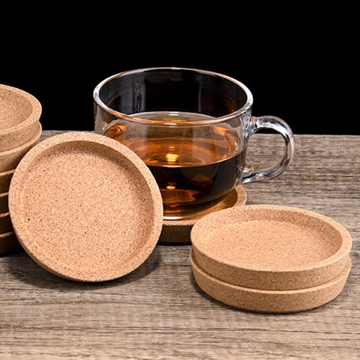 16 Pack Kork Untersetzer Absorbierende HitzebestäNdige Runde Kork Untersetzer für die Meisten Tassen in Dem BüRo oder zu Hause (16PCS)
