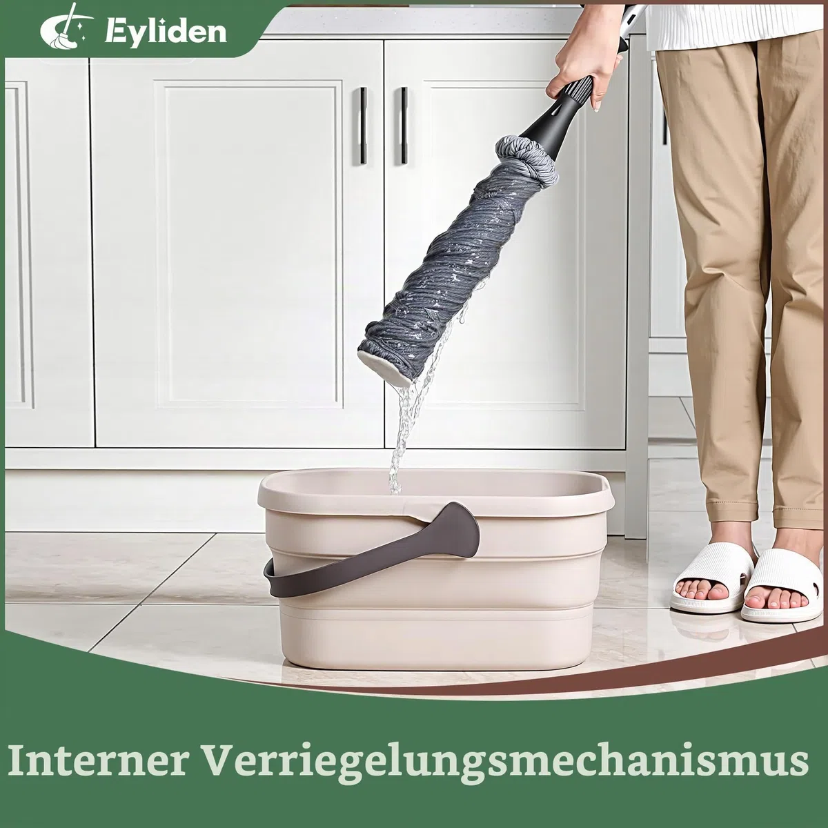 Eyliden 10L Faltbarer Eimer, Rechteckiger Kunststoffeimer zur Reinigung und Aufbewahrung, Tragbarer Putzeimer Wassereimer für Haushalt, Camping, Reisen, Gartenarbeit