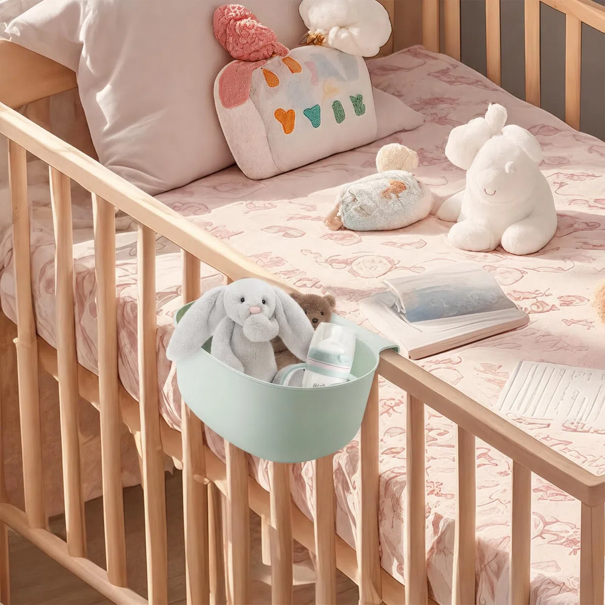 2x Auffangschale für Küchenabfälle, Wickeltisch Organizer zum Anhängen,Waschschüssel Baby für Wickeltisch,Abfallschale Abfalleimer Schubladen Abfallbehälter grün (Grün)