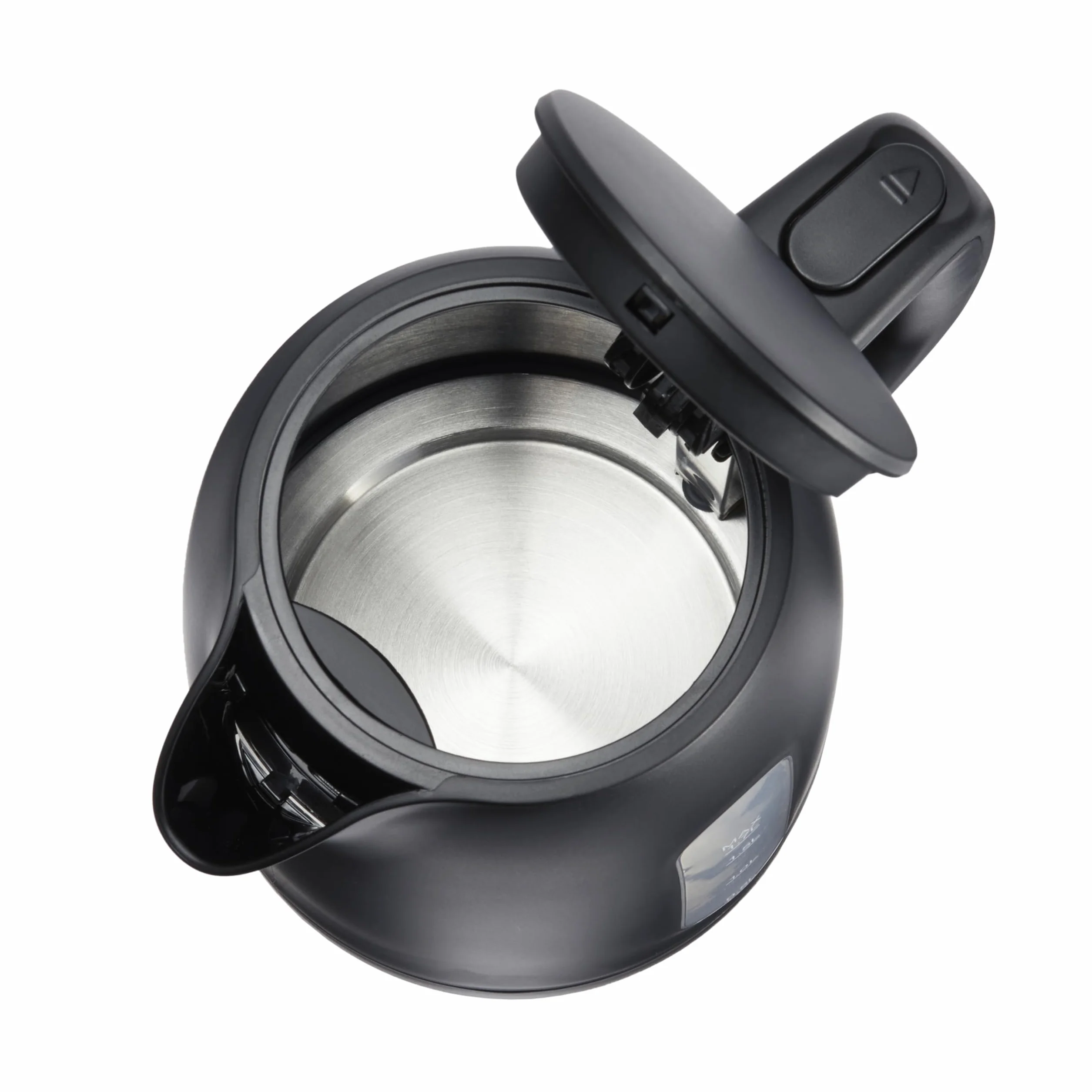 Amazon Basics Wasserkocher 1,7L, 2200 W, BPA-frei mit 360° Basis, Automatische Abschaltung und Herausnehmbarem Kalkfilter, Mattschwarz