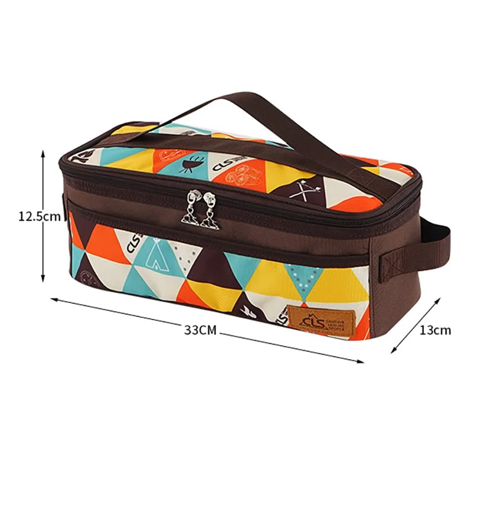 Outdoor Bestecktasche Leer Camping Besteck Aufbewahrungstasche Tragbar Essstäbchen Löffel Geschirr Organizer Tasche Picknick Besteckbeutel mit Tragegriff Outdoor Kochgeschirr Tasche Bunt