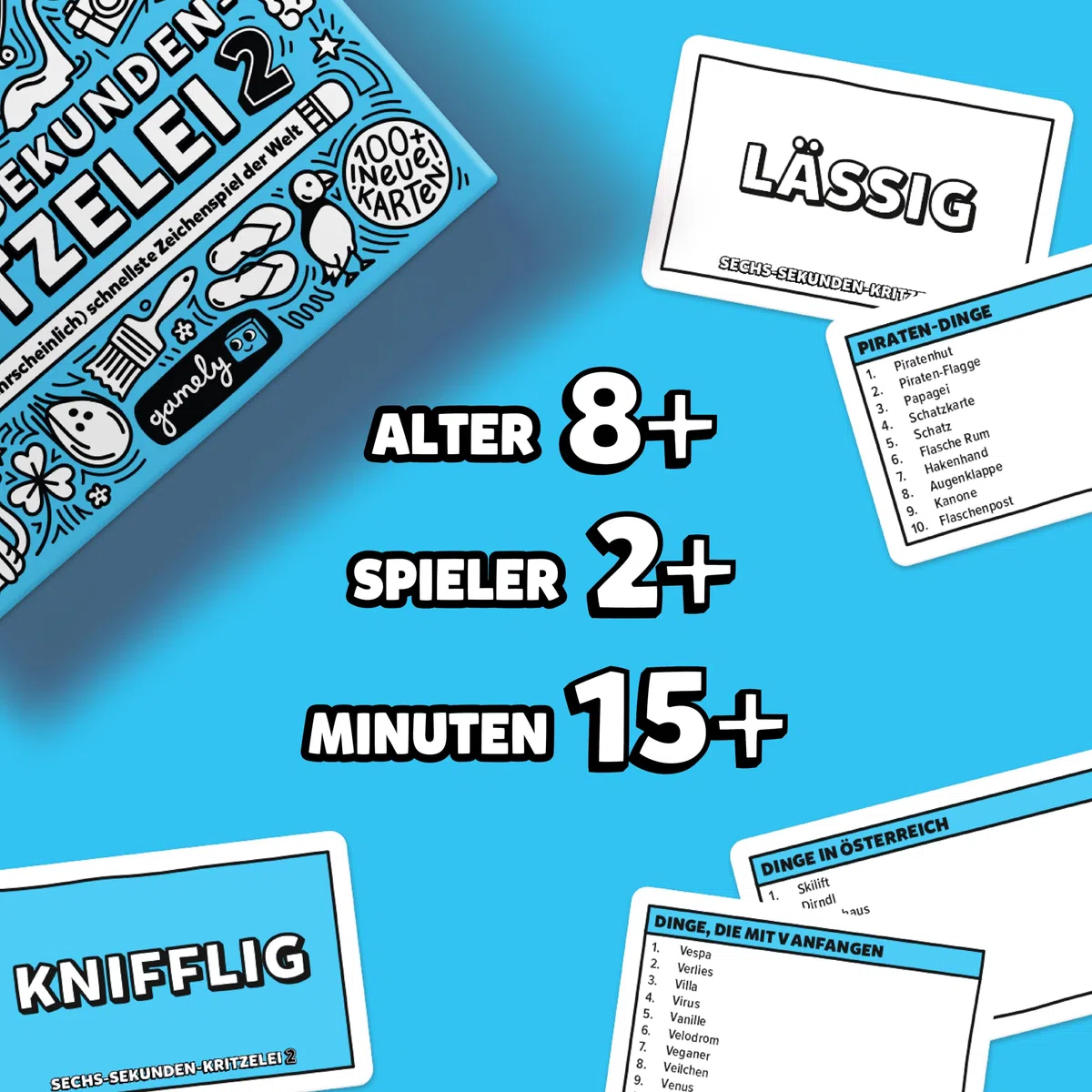 Gamely Sechs-Sekunden-Kritzelei 2: Das fieberhaft-Flotte, fetzige Zeichenspiel | EIN familienfreundliches Partyspiel für Kinder, Teenager und Erwachsene