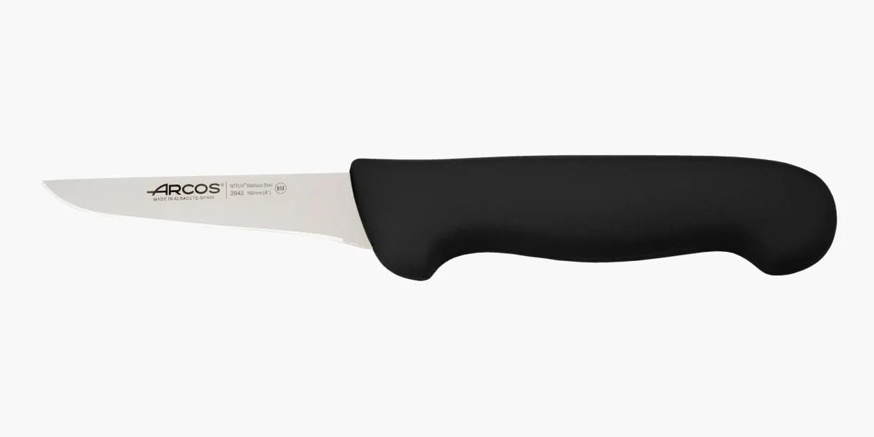 Arcos Profi-Ausbeinmesser - Edelstahlklinge NITRUM 100 mm - Schwarzer Polypropylen-Griff - Perfekt zum Entbeinen von Fleisch - Serie 2900