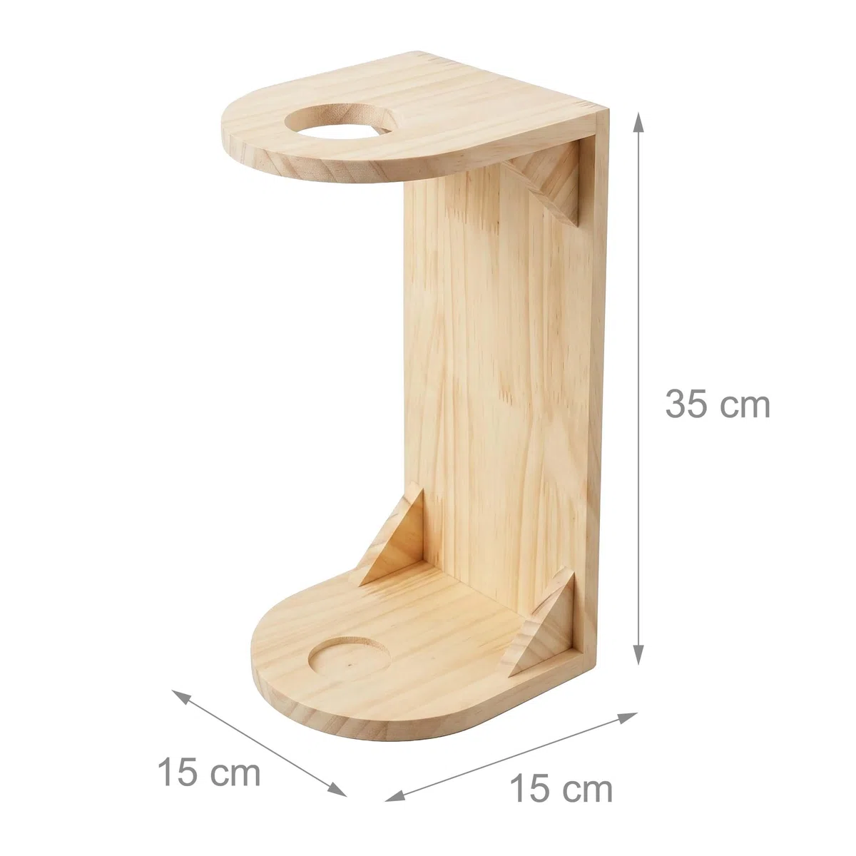 Relaxdays Steckenpferd Halter, Wand, Hobby Horse Aufbewahrung, HBT: 35x15x15 cm, Kinder, Stabpferd Stall, Holz, Natur