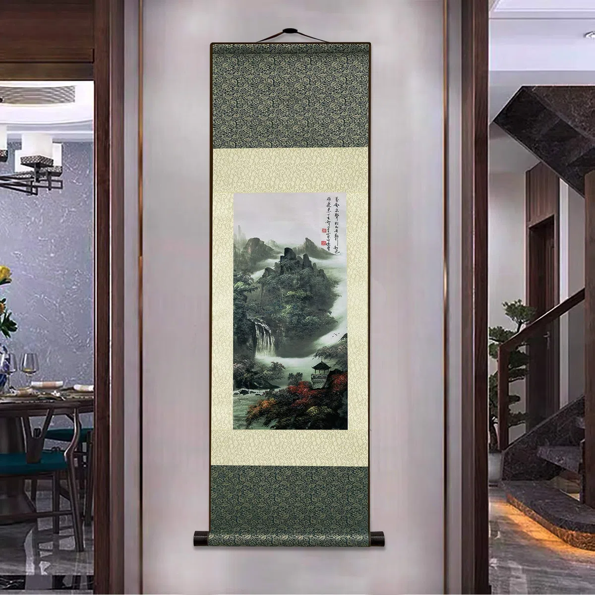 Orientalische Deko, Asiatisch Wand Dekor, SchöN Wall Decoration Wanddeko Schlafzimmer Wall Decoration Schriftrolle Wanddeko Wohnzimmer Wandbehang Deko Wand Wandtuch