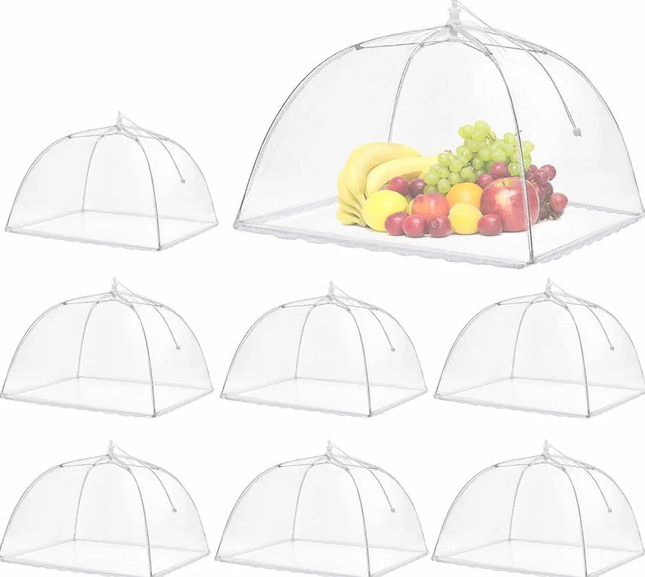 Annhao 8er Set Fliegenhaube Lebensmittel, Wiederverwendbare Abdeckhauben für Lebensmittel, Faltbare Fliegenschutz Essen Pop-Up, Hält Fliegen, Insekten und Mücken fern, Insektenschutz Indoor & Outdoor