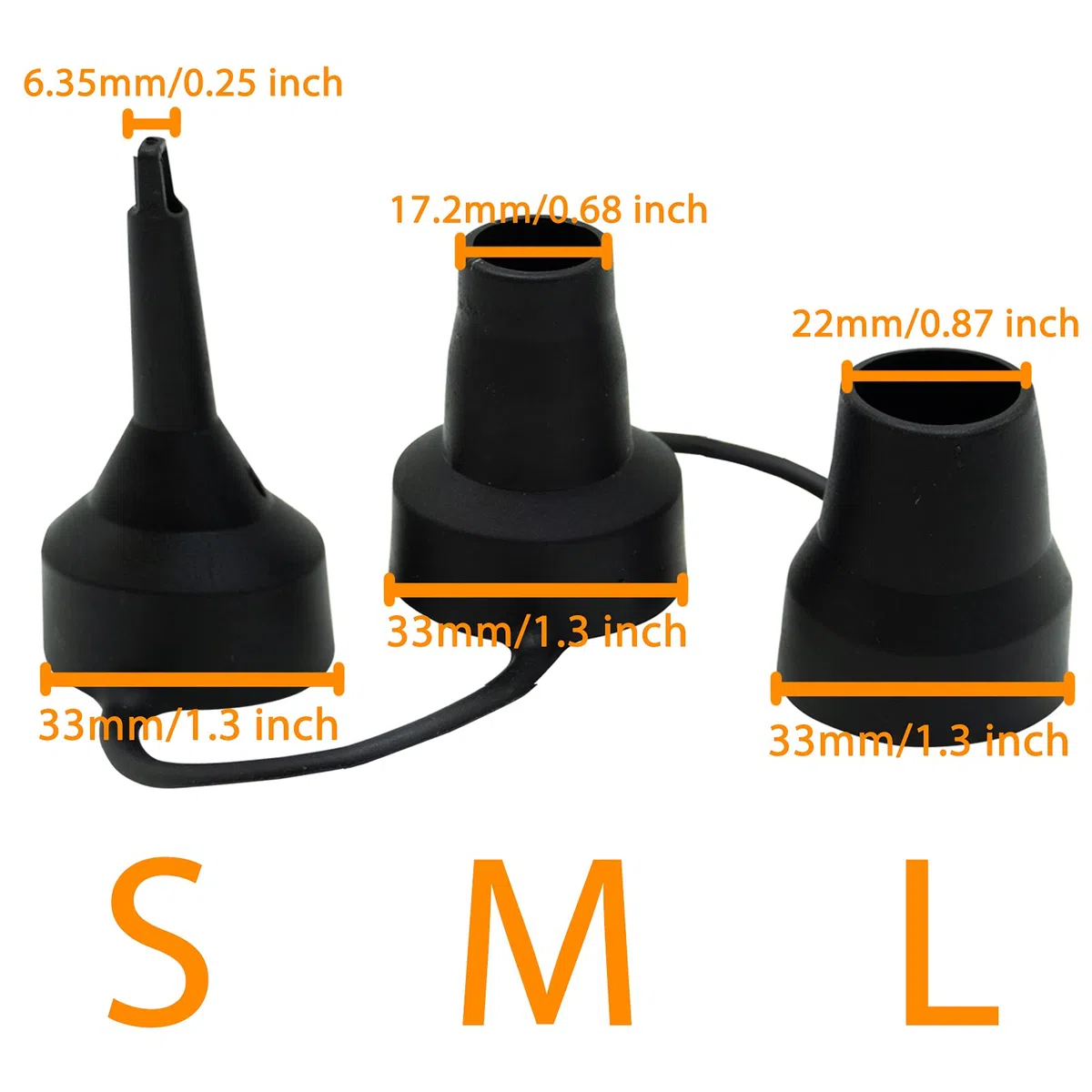SZXMDKH 1 Packung Ersatzdüsen Luftpumpendüsen Adapter Kunststoffdüse für aufblasbares Pool Sofa Luftbett Luftmatratze (3 Größen)