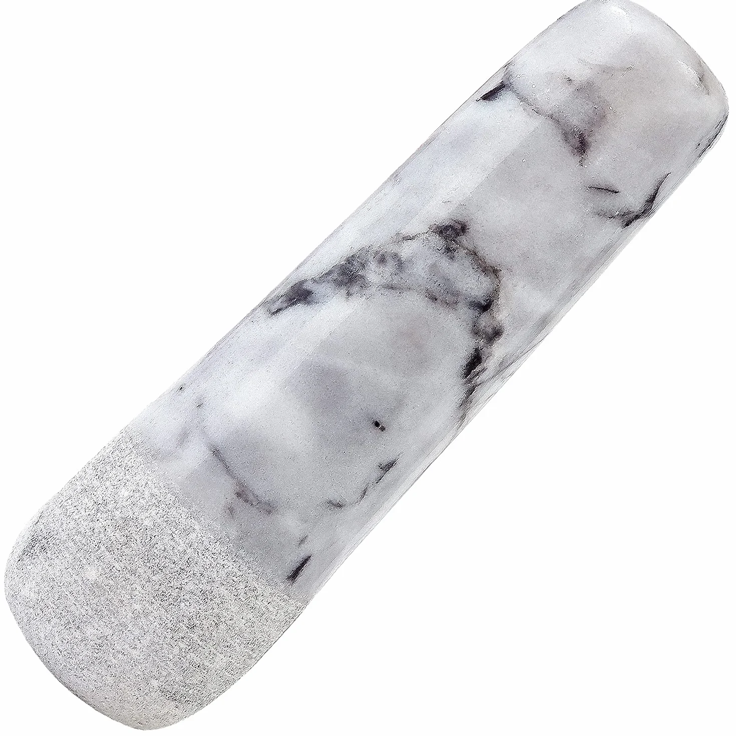 Marmor-Ersatzstößel, nur 13,5 cm, polierter Steinstößel (Mörser ist nicht im Lieferumfang enthalten) (hellgrau-weiß)