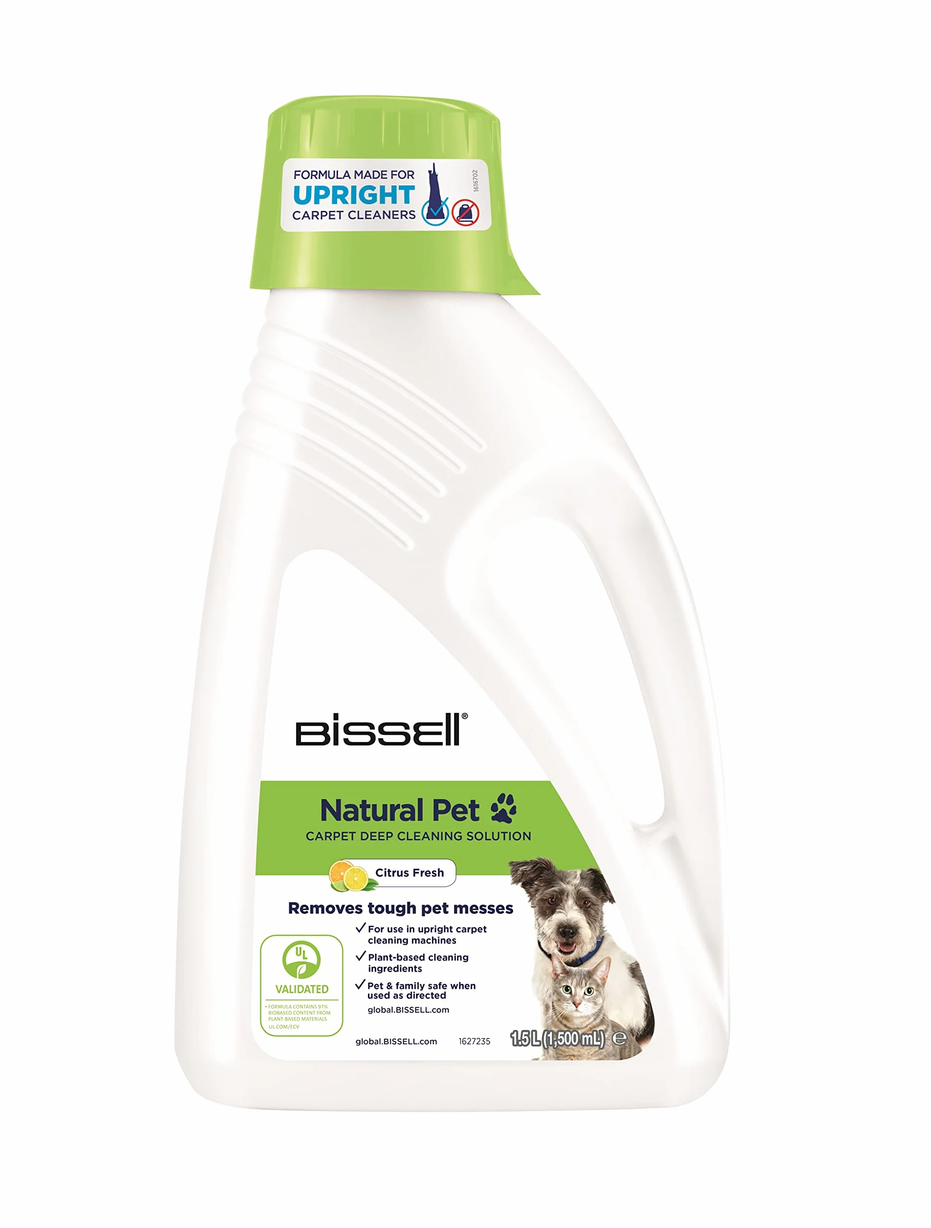 BISSELL Natural Pet Carpet Deep Cleaning Solution, für BISSELL aufrechte Teppichreiniger, 1,75 l, entfernt hartnäckige Verschmutzungen durch Haustiere von Teppichen, 3242
