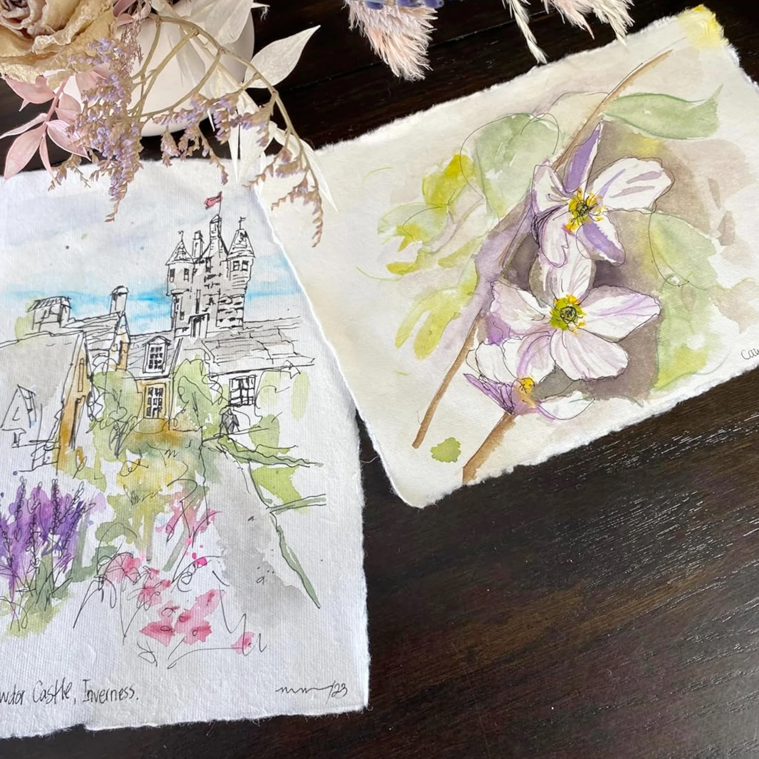 Wanderings A6 Mixed-Media-Papier Creme mit Büttenrand – 4x6" / 10,5x15 cm – 150 GSM – Kaltgepresstes Recycling-Baumwollpapier für Karten, Skizzen, Aquarell & Basteln