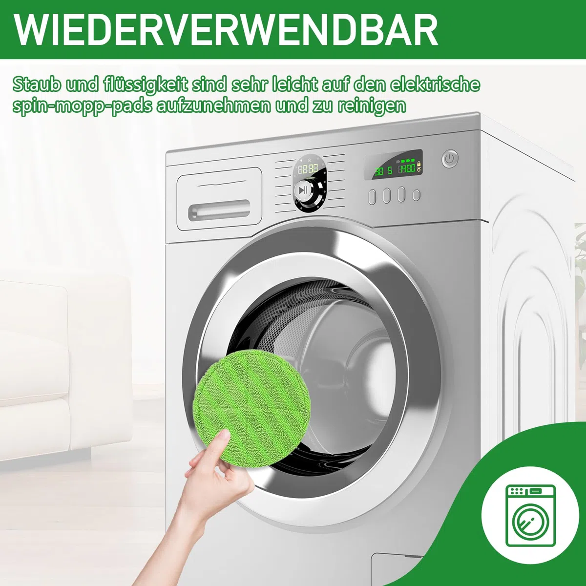 12 Stück Mikrofaser-Pads Kompatibel für Steam Twister Dampfreiniger, Ersatz Pads für alle Böden - Langlebig und Perfekte Passform - Maschinenwaschbar