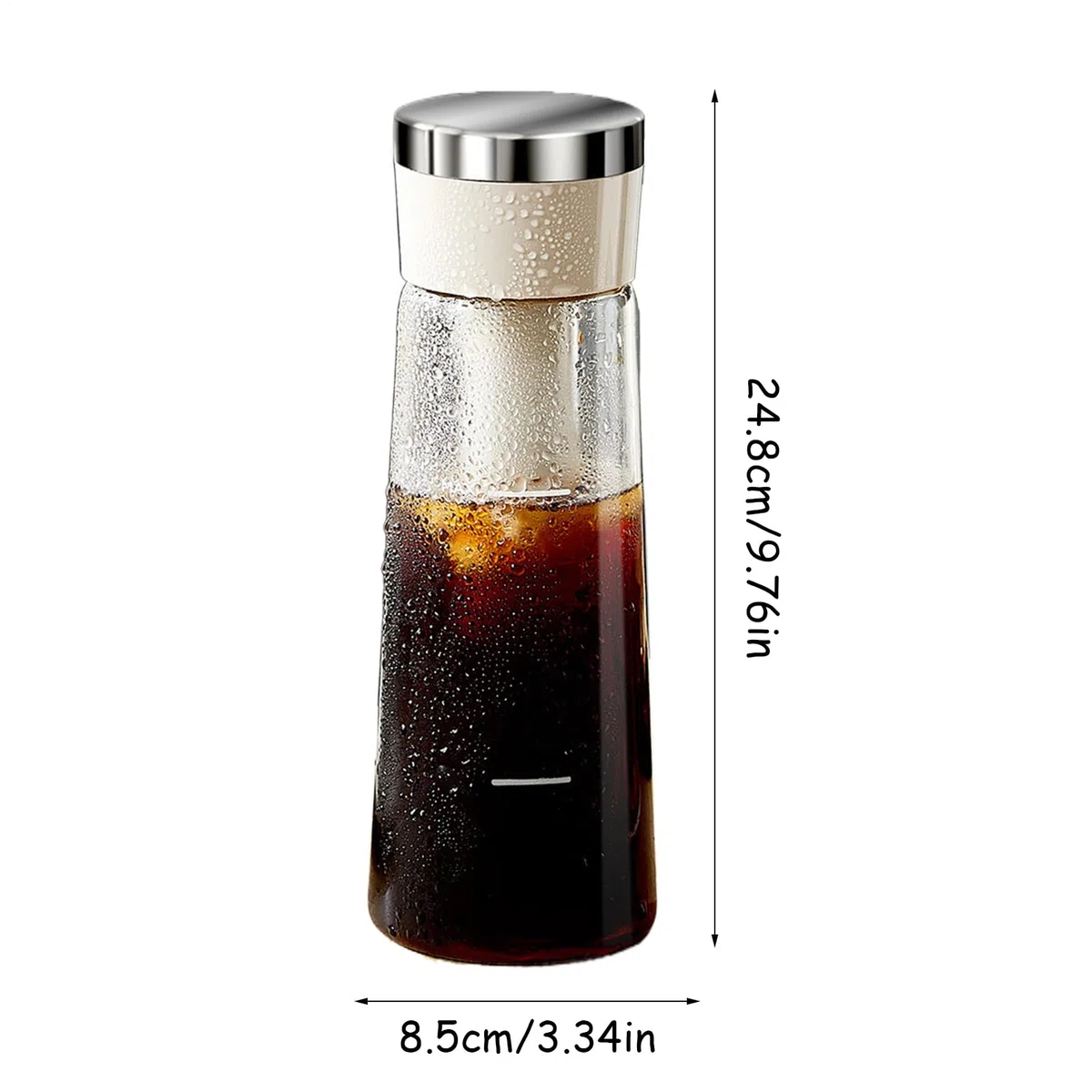 Cold Brew Kaffeebrüher | Press-Kaltbrüh-Kaffeekanne - Mit Abnehmbarem Siebfilter & Luftdichtem Verschluss Für Haushalt, Studio, Büro Und Café