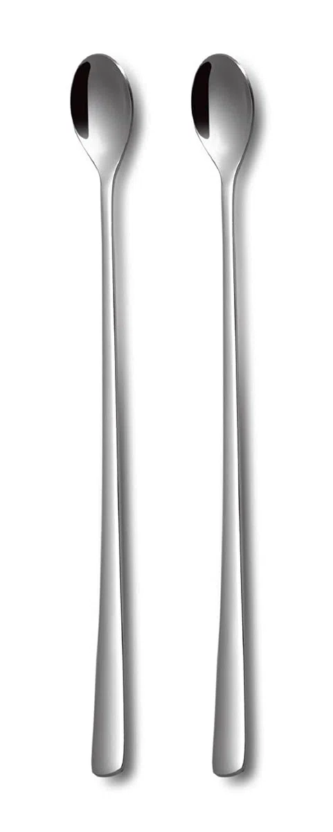 Topkapi 250.620-4-teiliges Gläser Set “Monaco“ mit 2 Gläser für Frappe, Milchshake, Cocktail, Eiskaffee + 2 Langstiel-Löffel