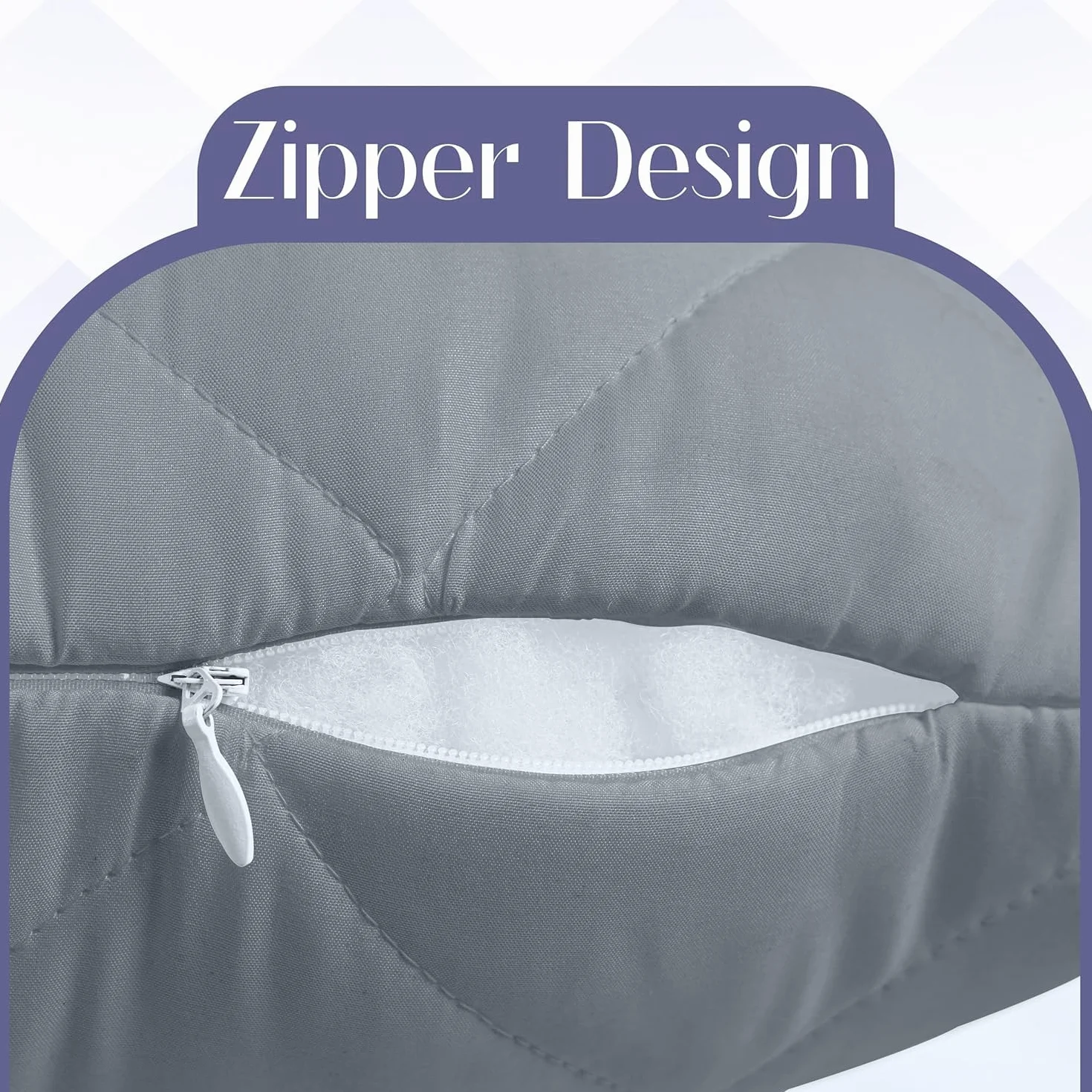 Utopia Bedding gestepptes Körperkissen, 40x145 cm Schwangerschafts- und Umstandskissen, Seitenschläferkissen, weiche Polyesterfüllung (Grau)