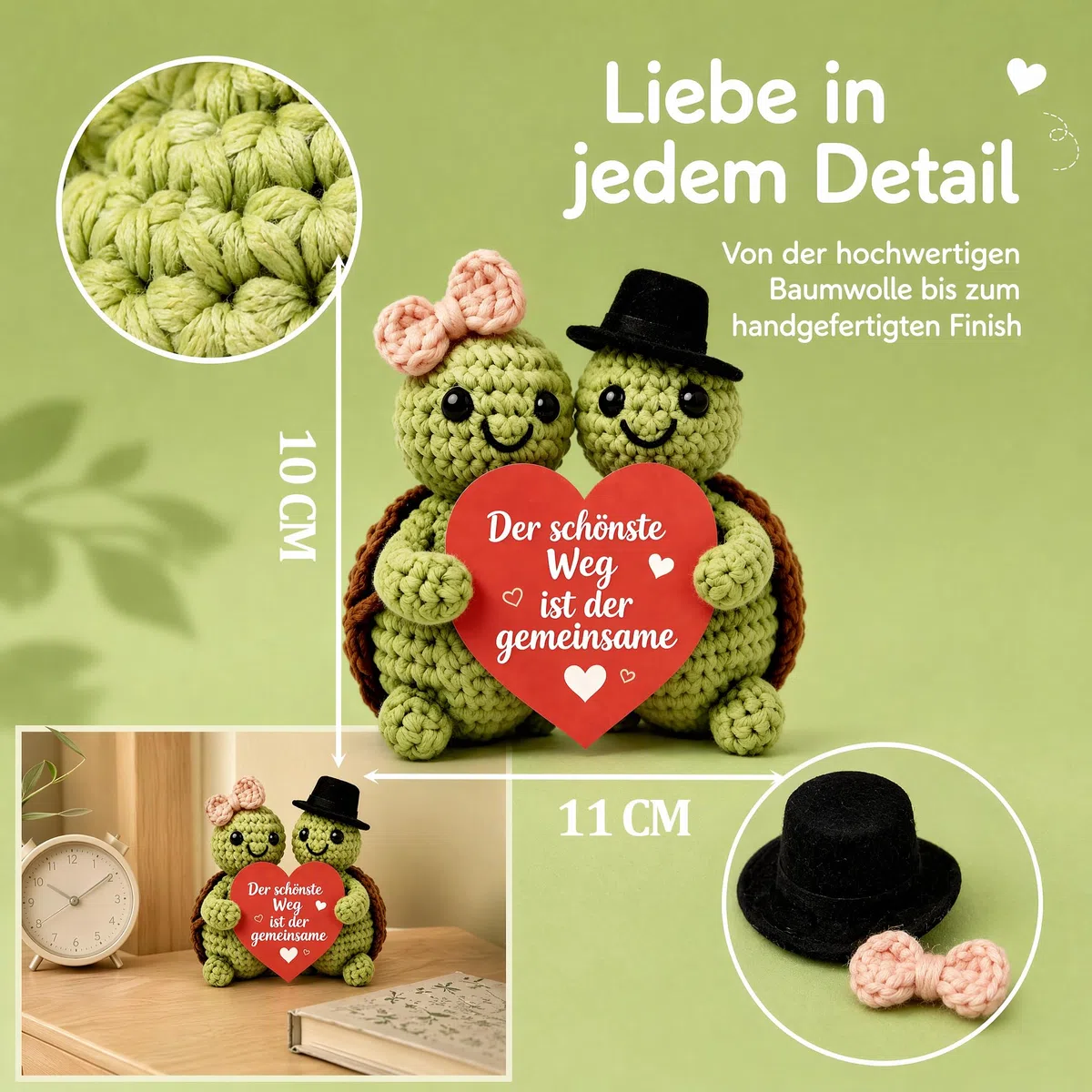 Hochzeitsgeschenke für Brautpaar,Pocket Hug Schildkröte Hochzeitstag Geschenke für Männer Frauen,Romantisches Jahrestag Geschenk für Ihn Sie,Partner Ich Liebe Dich Herzfest Überraschung