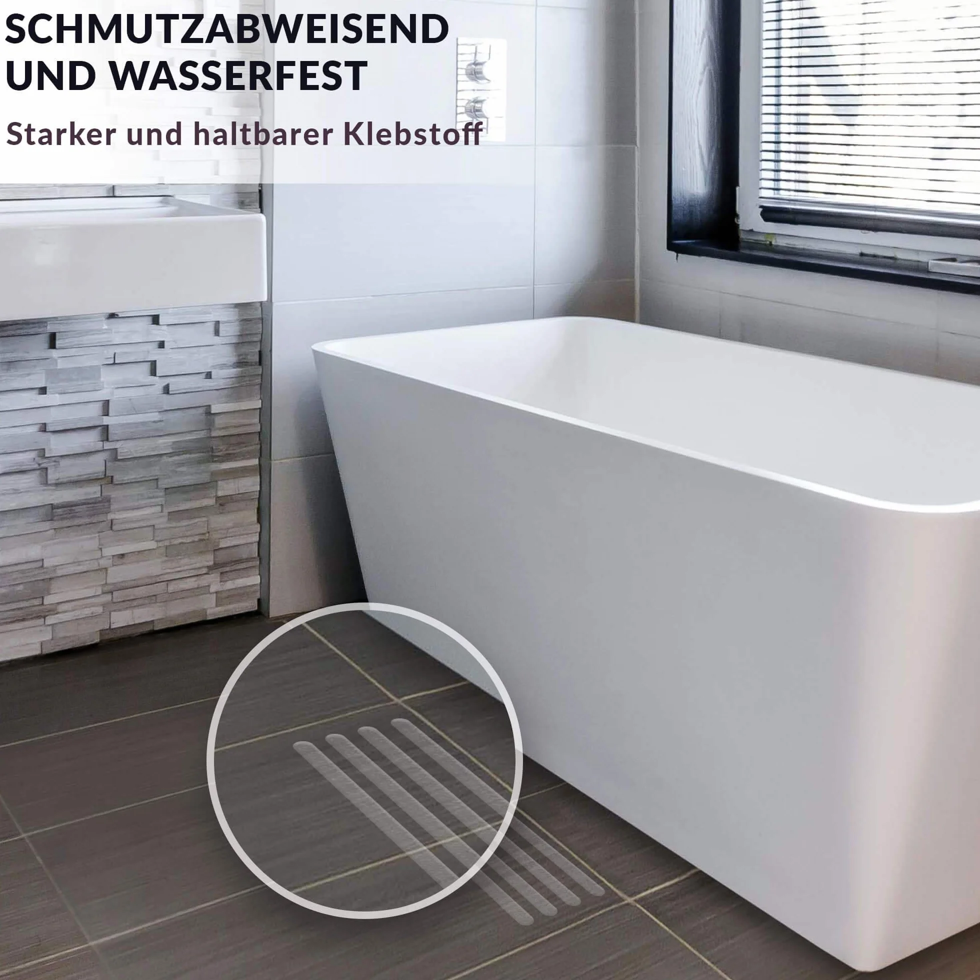 Anti-Rutsch Streifen für Badewanne & Dusche - 100% Transparent & Selbstklebend - Antirutsch Sticker Badewanne - Antirutschmatten - Duschmatten rutschfest