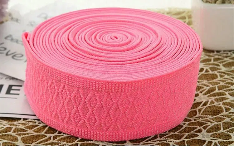 5 cm breiter, strapazierfähiger Hosen- und Rockgürtel/Autodekorationsgürtel aus weichem Jacquard-Gummiband/elastisches Band – rosa – 50 mm
