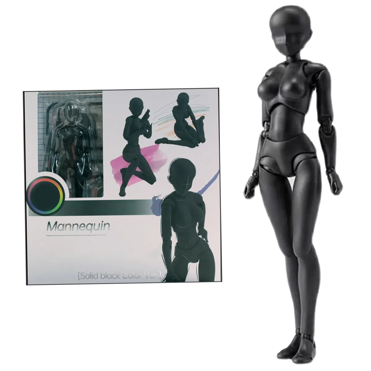 Zeichenschaufensterpuppe, Zeichenschaufensterpuppe, simulierte bewegliche Puppe, PVC, DIY, bewegliche Figur, Modell, Modell zum Skizzieren, Malen, Künstler, weiblich, Figur für den täglichen Gebrauch