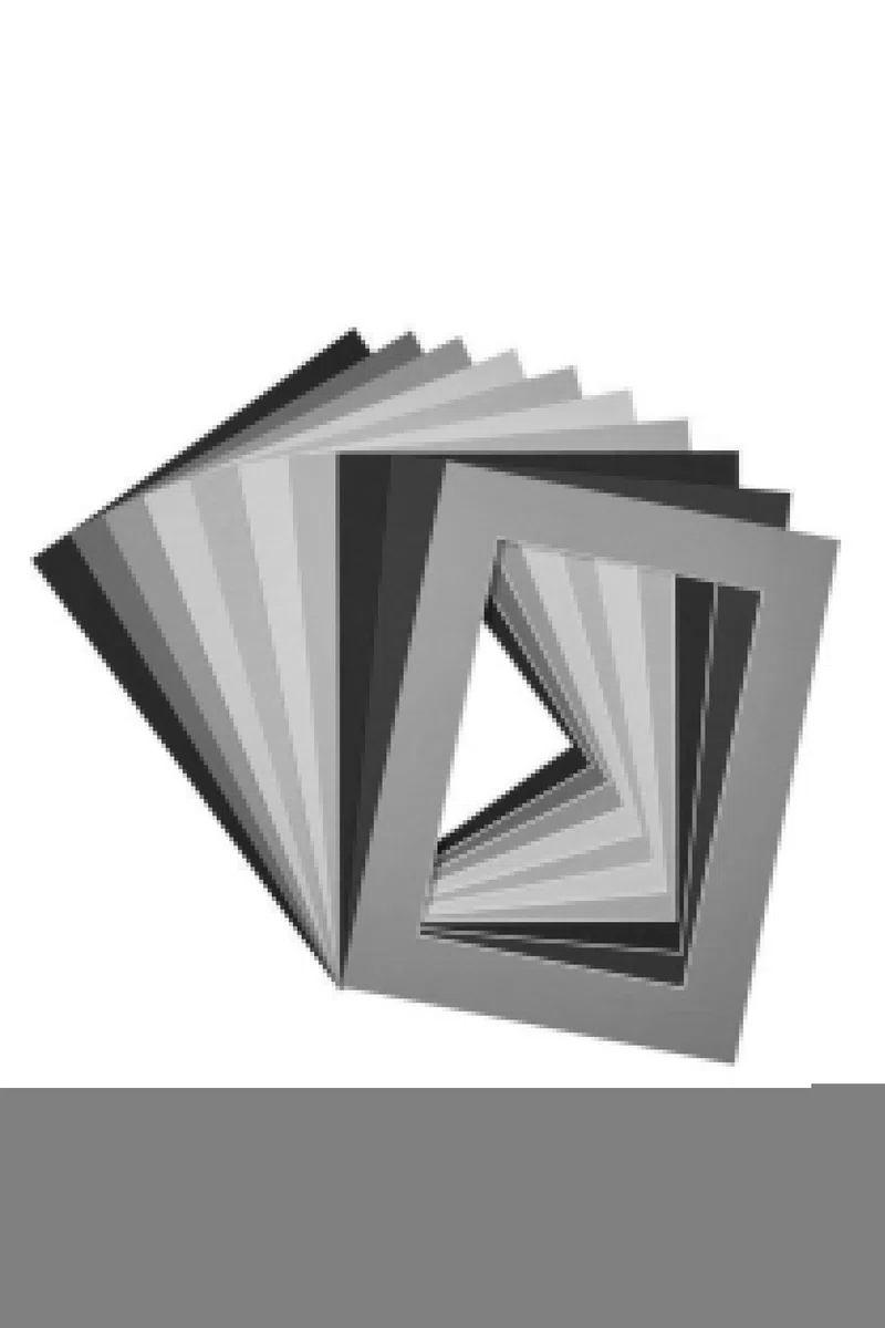 yd. Passepartout 45x45 cm für Fotogröße 40x40 - Schwarz - Museumkarton - Außenmaße 45x45 cm - Innengröße 40x40 cm