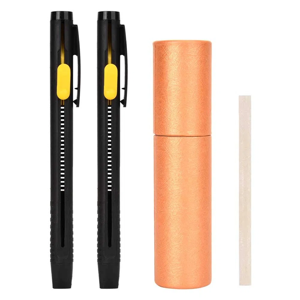 Garosa Leder Stoff Markierungsstift, Auto verschwindet verschwindend temporäre Markierstifte für Quilten Nähen Tuch Schneiderei, 2 Stück Pen Shell + 20 Wachsstreifen