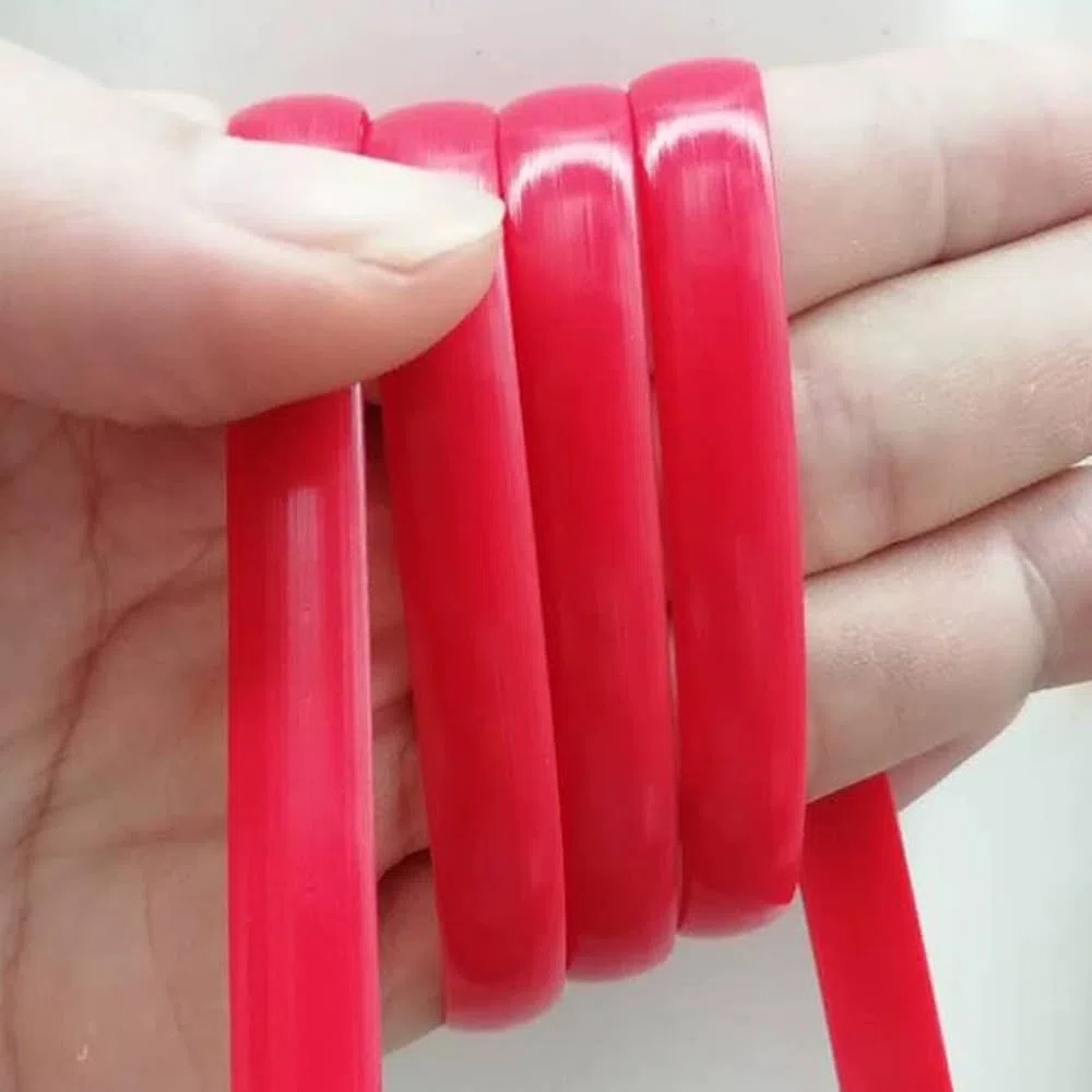 Synthetische Rattan Reparaturmaterial Flaches Rattan Weben Material 60m Kunststoffgeflechttes PE Rattan Rattanstuhl Gartenmöbel Reparaturmaterial 8mm Breite(Red)