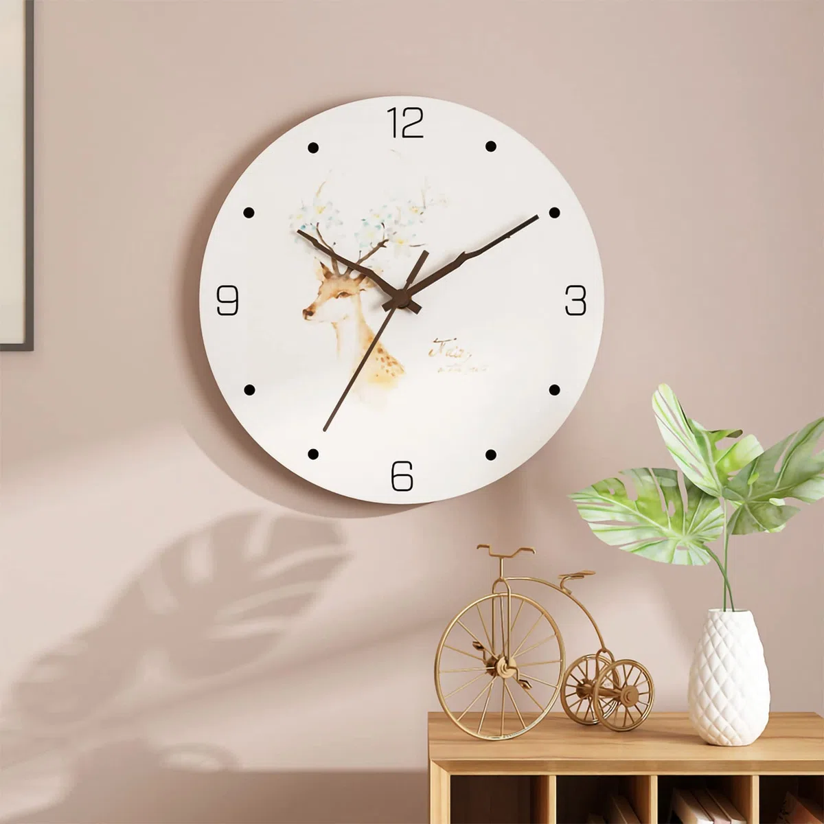 4 Stücke Uhrwerk für wanduhr, mit 4 Arten von Lautlos Walnussholz Uhrzeigern, Austausch von batteriebetriebenen Ersatzteilen (Passend für 12-14 Zoll Uhr)