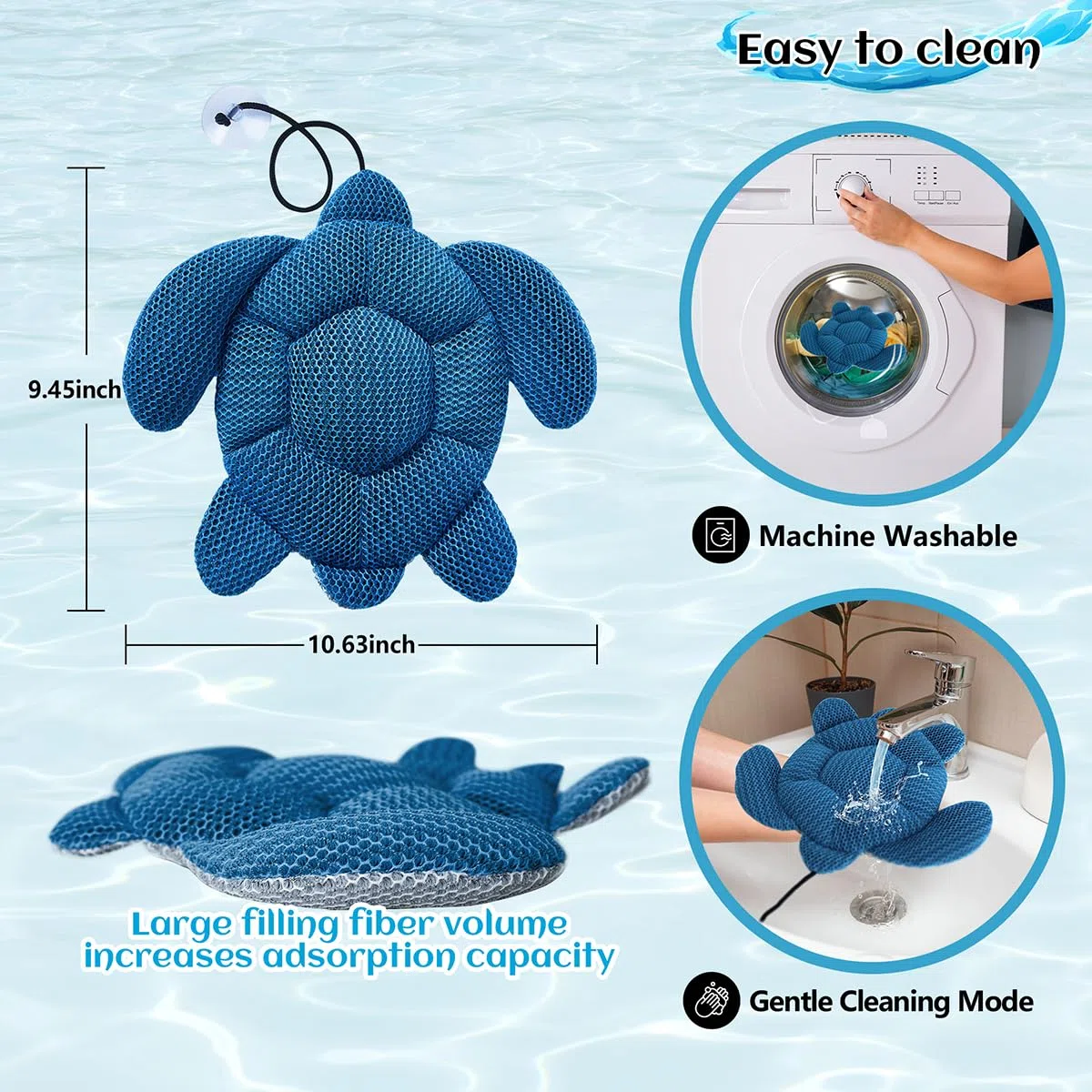 Quttisay Whirlpool-Schaum-Absorber für Spa, Whirlpool, Zubehör für Erwachsene, Whirlpool-Schwamm, ölabsorbierender Schwamm für Spa und Poolreiniger, Hot Tub Turtle Scum Absorber hält Wasser sauber, 1