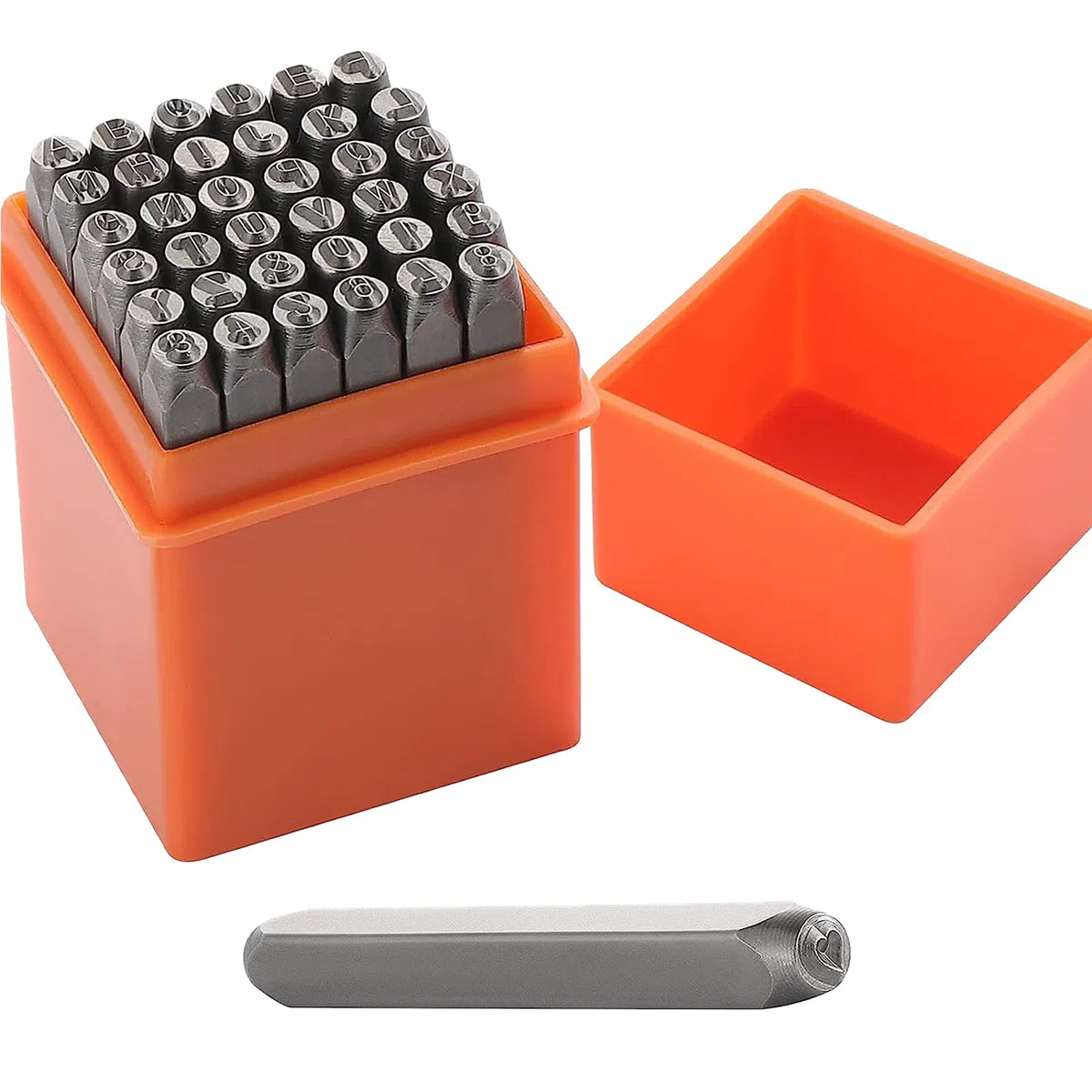 37 Stück Schlagzahlen Set 3mm, Metallstempel Buchstaben, Alphabet A-Z, Nummer 0-9, Stahlwerkzeug, Schlagbuchstaben Metall, Schlagstempel Zahlen zum Stempeln von Metall Kunststoff Holz Leder