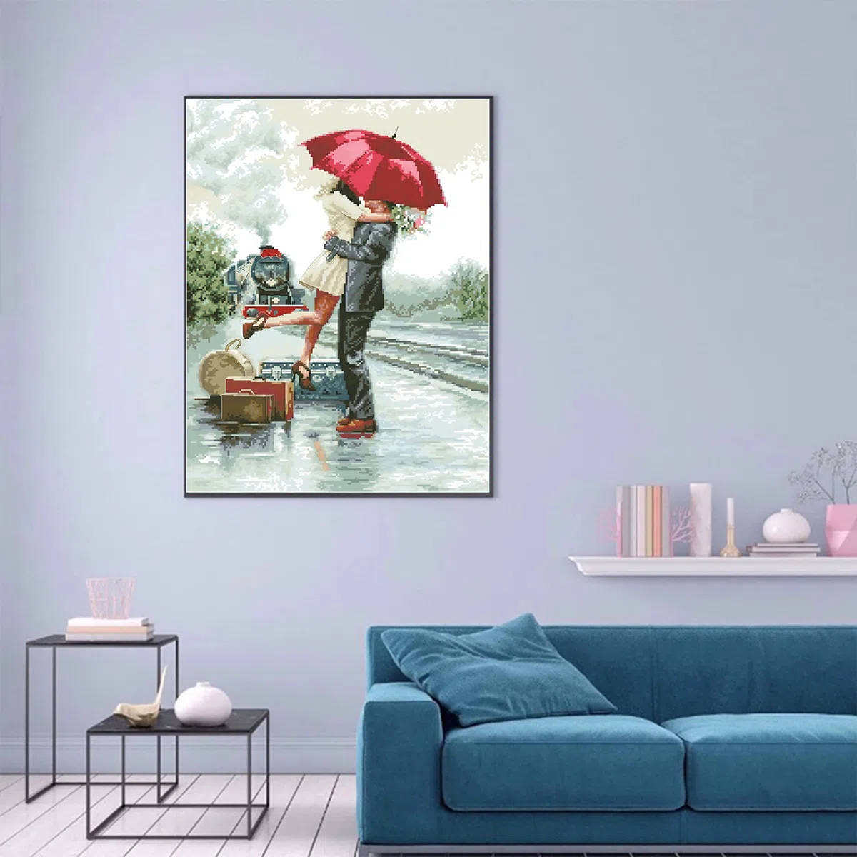cukol cukol Kreuzstich Set Vorgedruckt Erwachsene, Stickbilder 43x58 cm | Stickpackungen mit 11ct, Kreatives Bastelset Hobby zum Sticken für Frauen, Stickset für Diy Home Deko, Romantisch Motiv