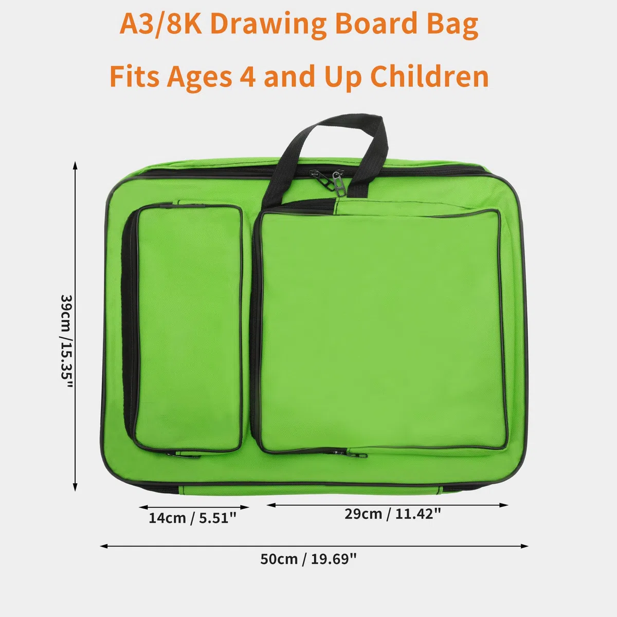 Kunstmappe Tragetasche Zeichenbedarf Tasche Tragbare Malerei Skizzenblock Aufbewahrungstasche Tragetasche Zeichenbrett Tasche Für Paletten Farben Pinsel Gras-Grün