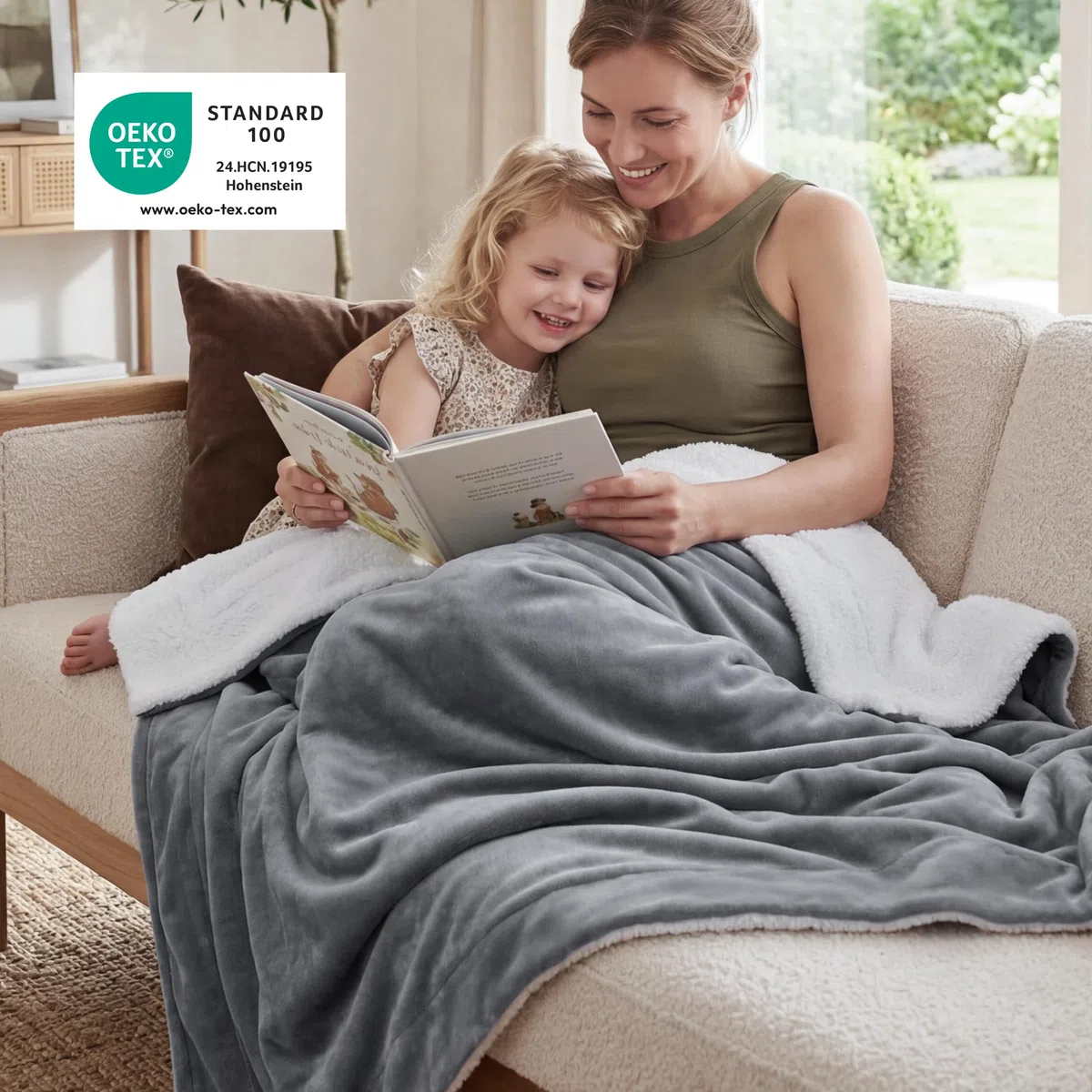 BEDSURE Kuscheldecke Warm Sherpa Wolldecke - Sofadecke, Flauschig Sofaüberwurf Decke, Dicke Couchdecke, Geschenke für Frauen, Flauschige Wohndecke, Grau, 150x200 cm, XL