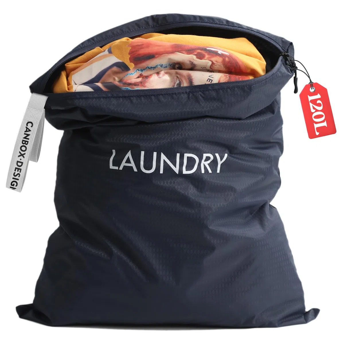 Wäschesack Reise 60 x 90cm, Nylon wasserdichte Wäschebeutel mit Reißverschluss, 120L Große Kapazität Stoffbeutel Faltbare Schmutzwäschebeutel Tasche für Startseite Reisen Urlaub