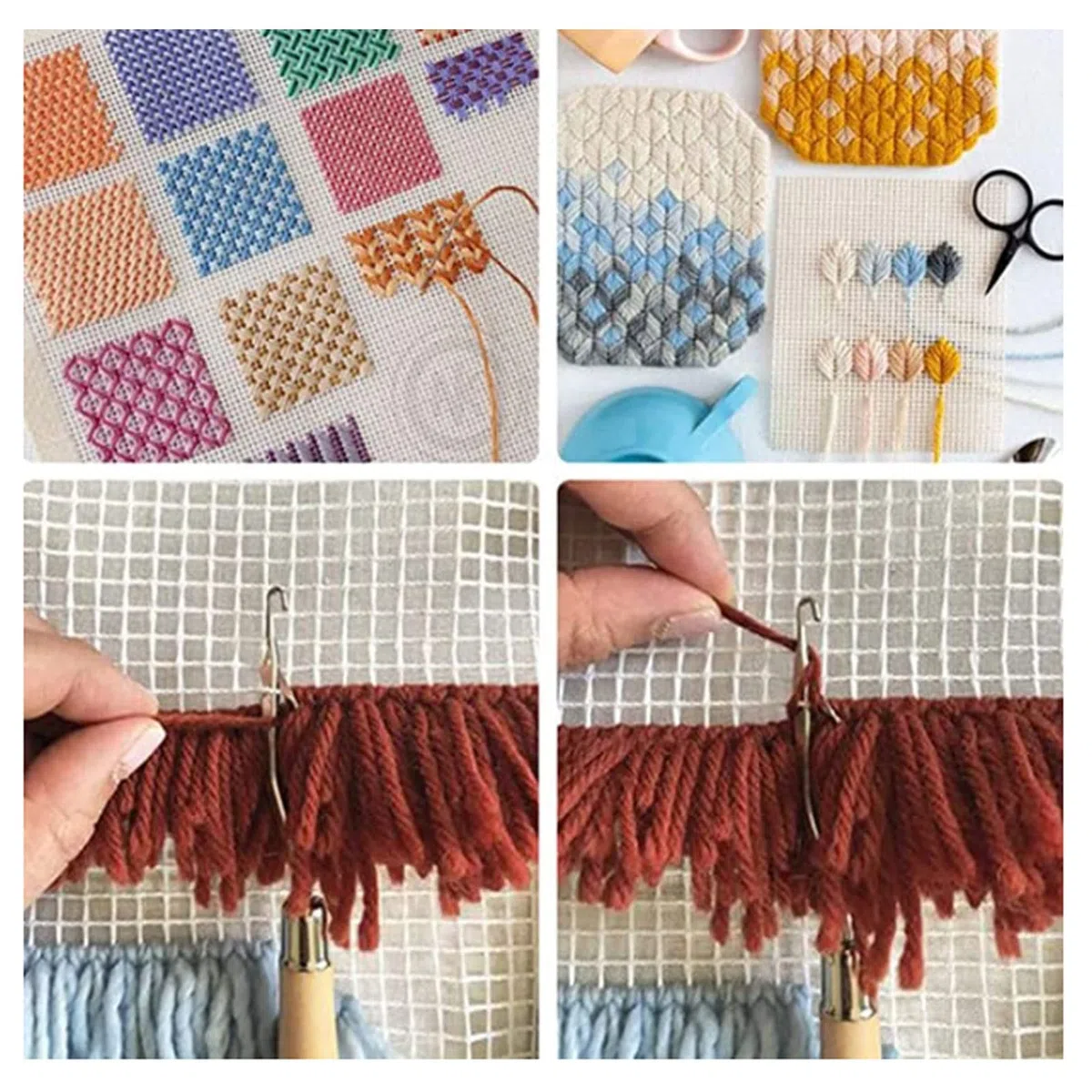 Strickwerkzeuge Zubehör mit Fadenschneider für -Handwerk, Gebogenes Holzhäkeln für -Handwerk, Stricken, Häkelnadel