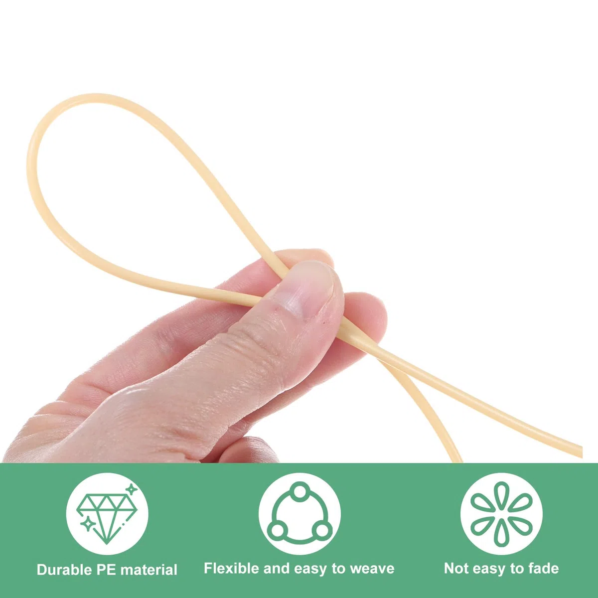 M METERXITY Korb Reparaturset 295ft/90m 2.4mm Dicke Runde Synthetische Rattan Material Plastik Korbgeflecht Reparaturmaterial Korb Flechtkit Für DIY/Korbherstellung/Sofa [Beige]