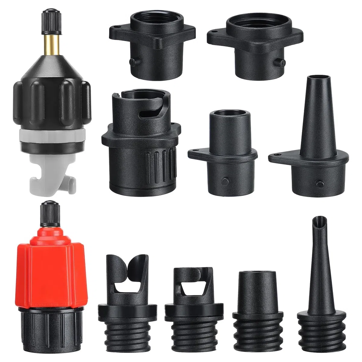 Aufblasbarer SUP Pumpenadapter Paddle Board Ventiladapter mit 9 Standard Luftpumpendüsen Multifunktional Adapter Luftpumpe