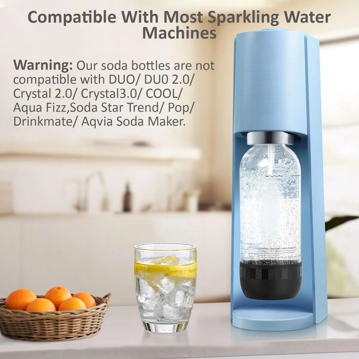 2er Set Sodaflaschen 1 Liter BPA Frei PET Schwarz und Weiss Wiederverwendbare Sprudelflaschen Kompatibel mit Sodamaschine und Wassersprudler
