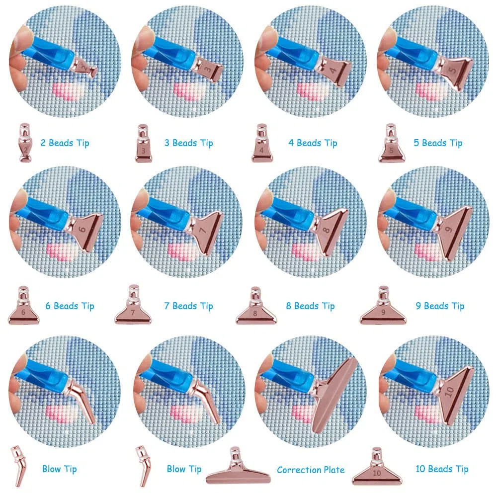 Senhai 45 Stück Diamond Painting Stift aus Edelstahl und Kunststoff, Stahlspitzen, Diamond Painting Zubehör, Werkzeuge für DIY-Malerei, Handwerk
