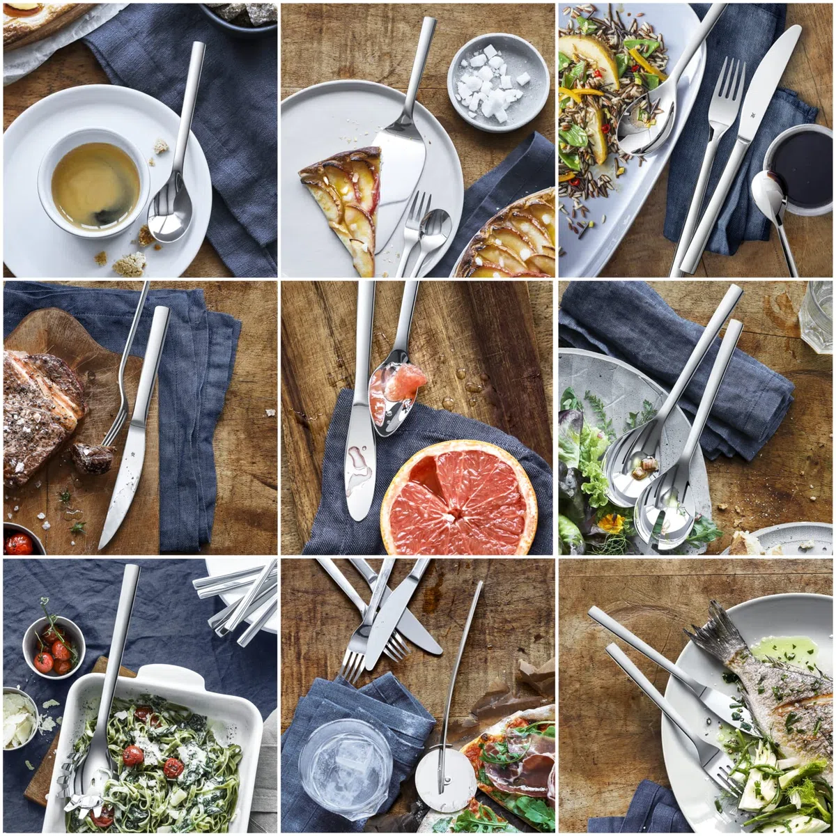 WMF Nuova Latte Macchiato Löffel Set 6-teilig, lange Löffel 19 cm, Joghurtlöffel, Cromargan Edelstahl poliert, spülmaschinengeeignet