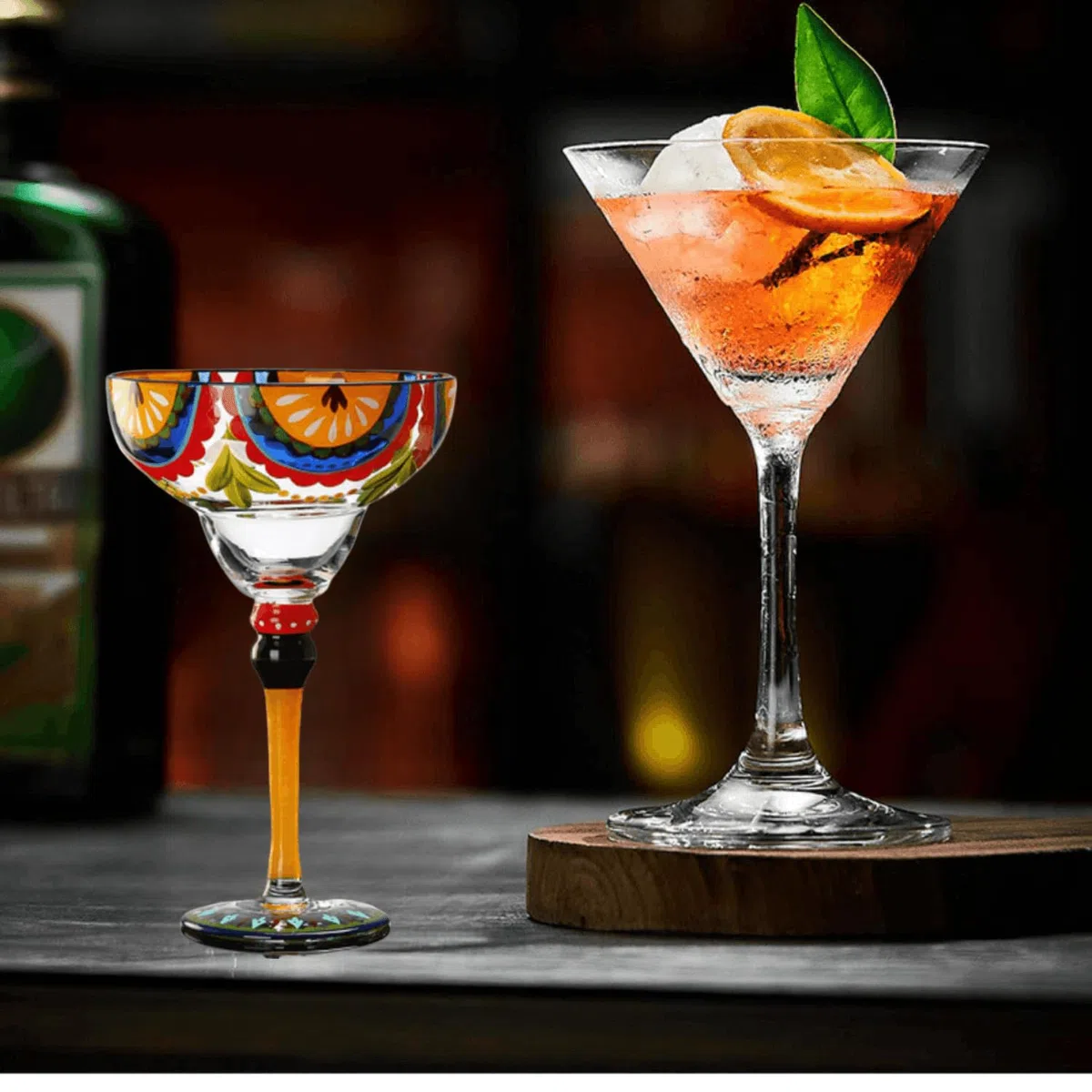 Supercap - Margarita-Gläser, mundgeblasene Gläser für Cocktails, klassische Bargläser, perfekt für Zuhause, Restaurants und Partys, 1 Stück (fruit)