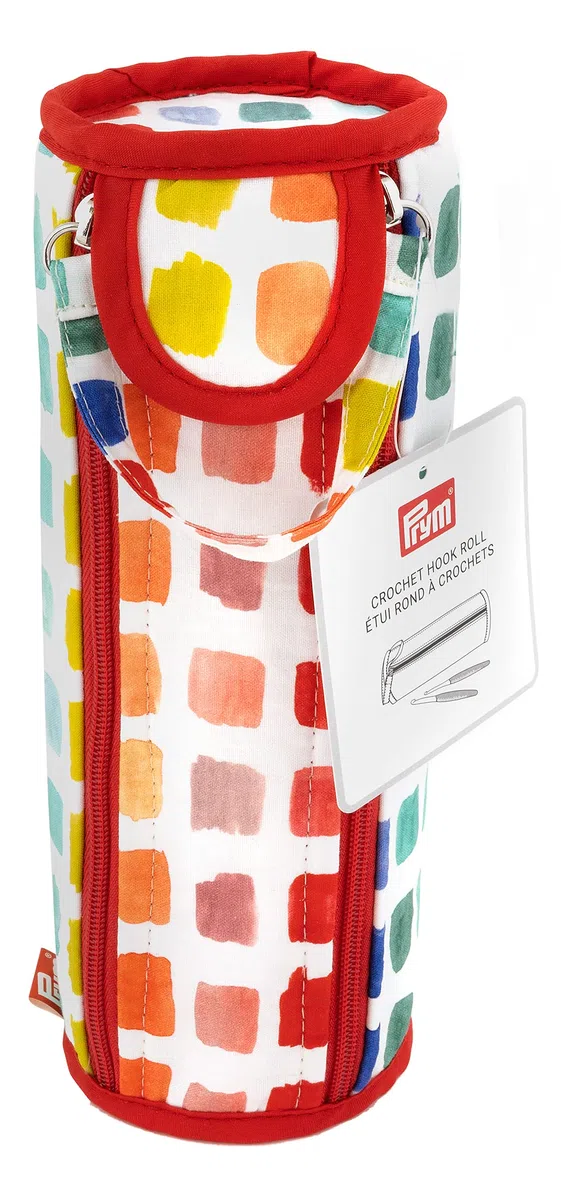 Prym 57251 Crochet Hook Roll & Organizer, Rainbow Aufbewahrungsbox für Häkelnadeln, Textil, Regenbogen-Specks